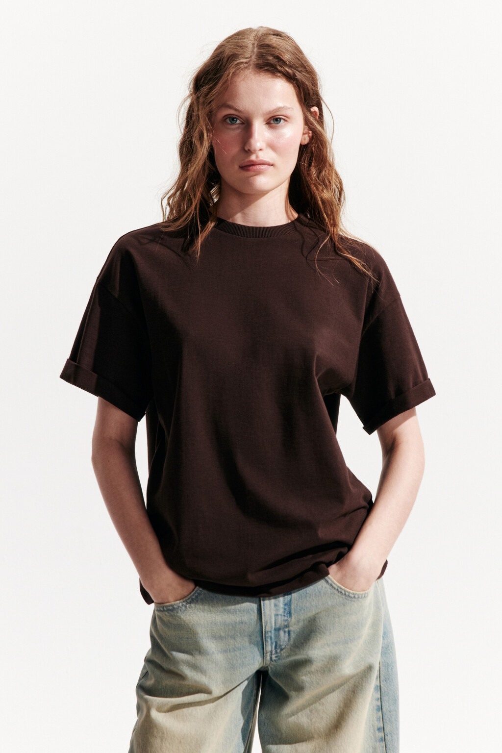 Футболка TLOOSE свободная хлопковая - цвет коричневый - 2