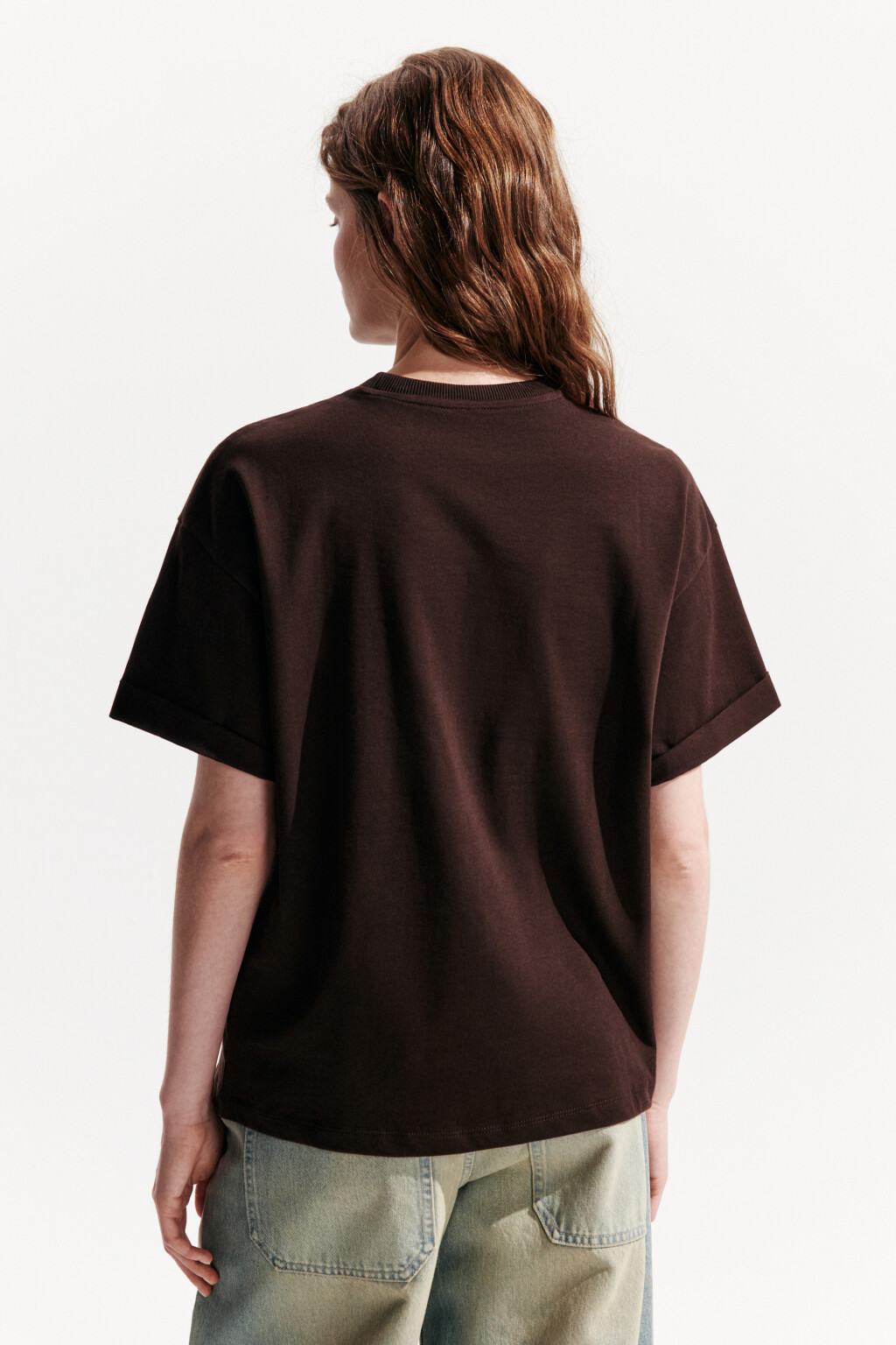 Футболка TLOOSE свободная хлопковая - цвет коричневый - 3