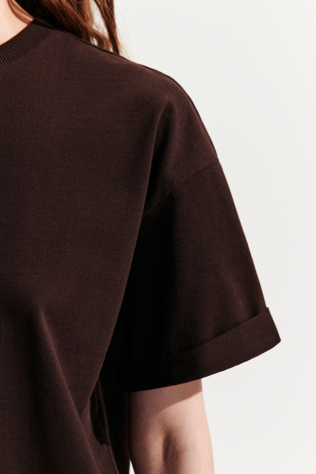 Футболка TLOOSE свободная хлопковая - цвет коричневый - 6
