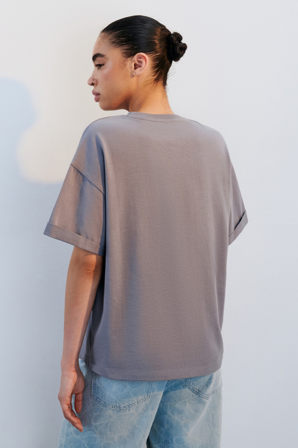 Футболка TLOOSE свободная хлопковая - цвет серый - 3