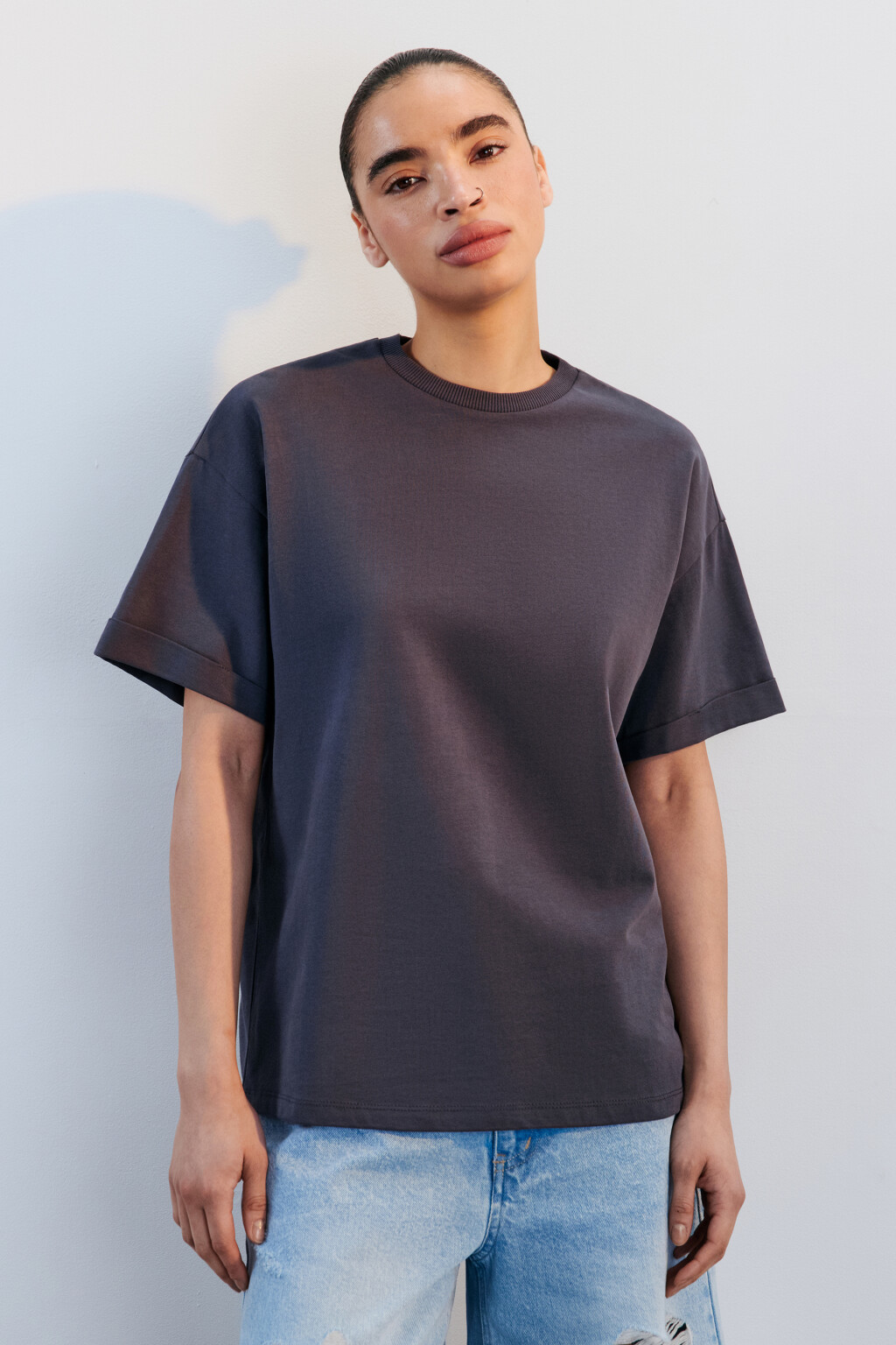 Футболка TLOOSE свободная хлопковая - цвет серый - 2