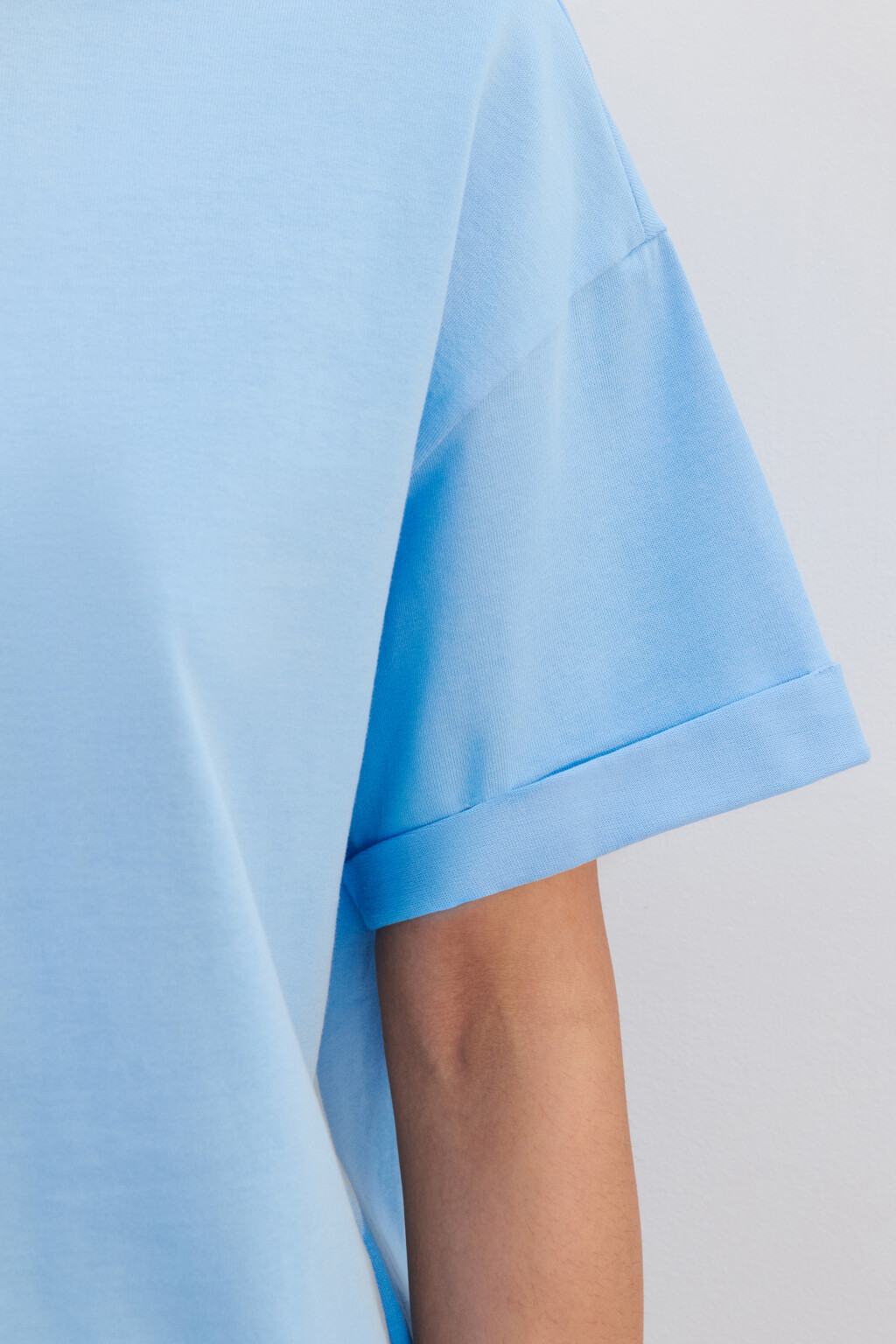 Футболка TLOOSE свободная хлопковая - цвет голубой - 6