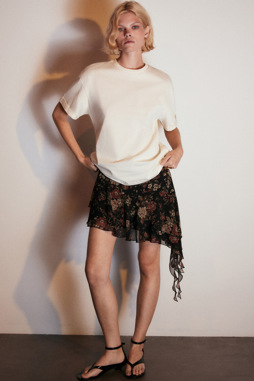 Футболка TLOOSE свободная хлопковая - цвет бежевый - 1