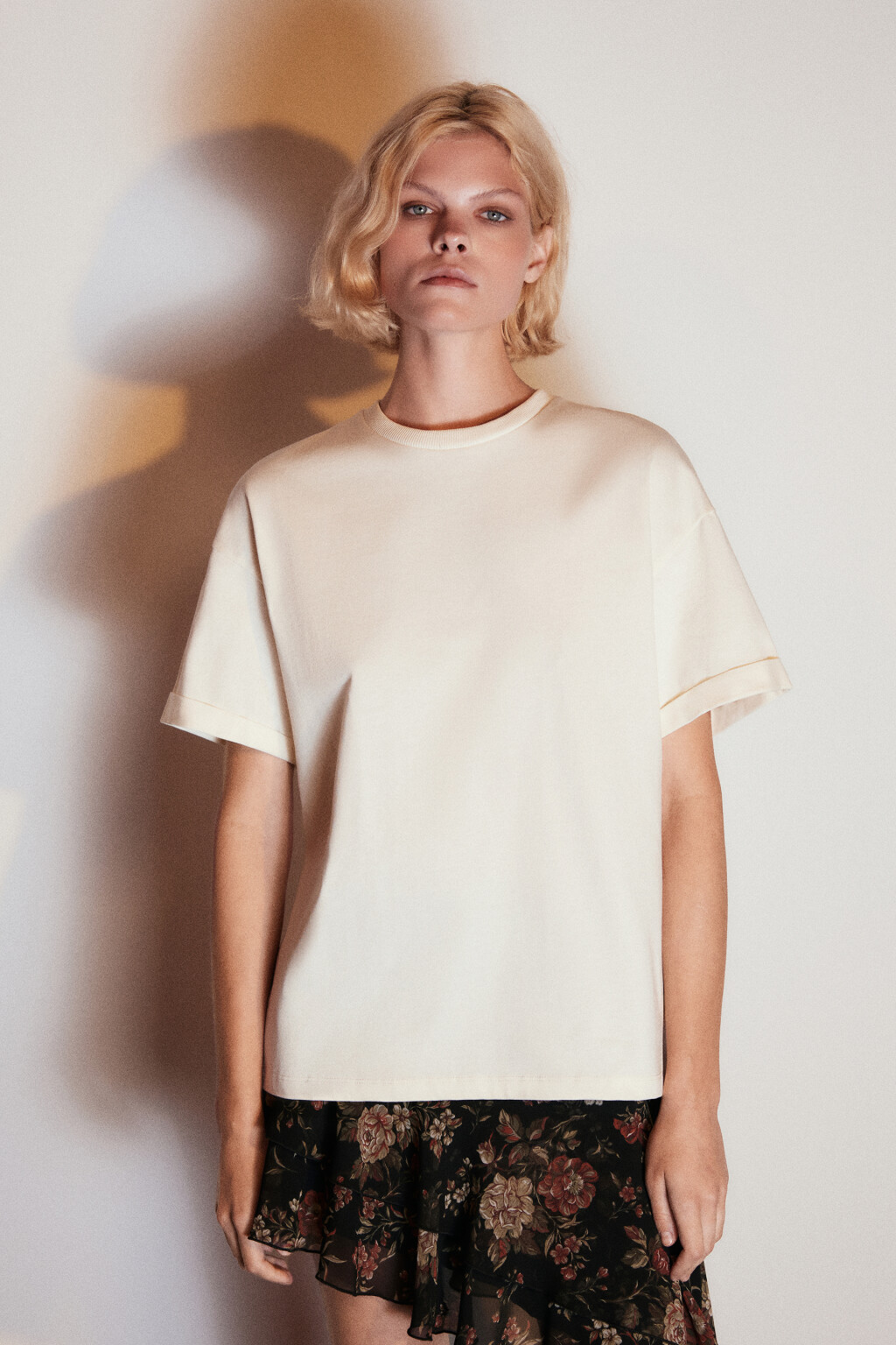 Футболка TLOOSE свободная хлопковая - цвет бежевый - 3