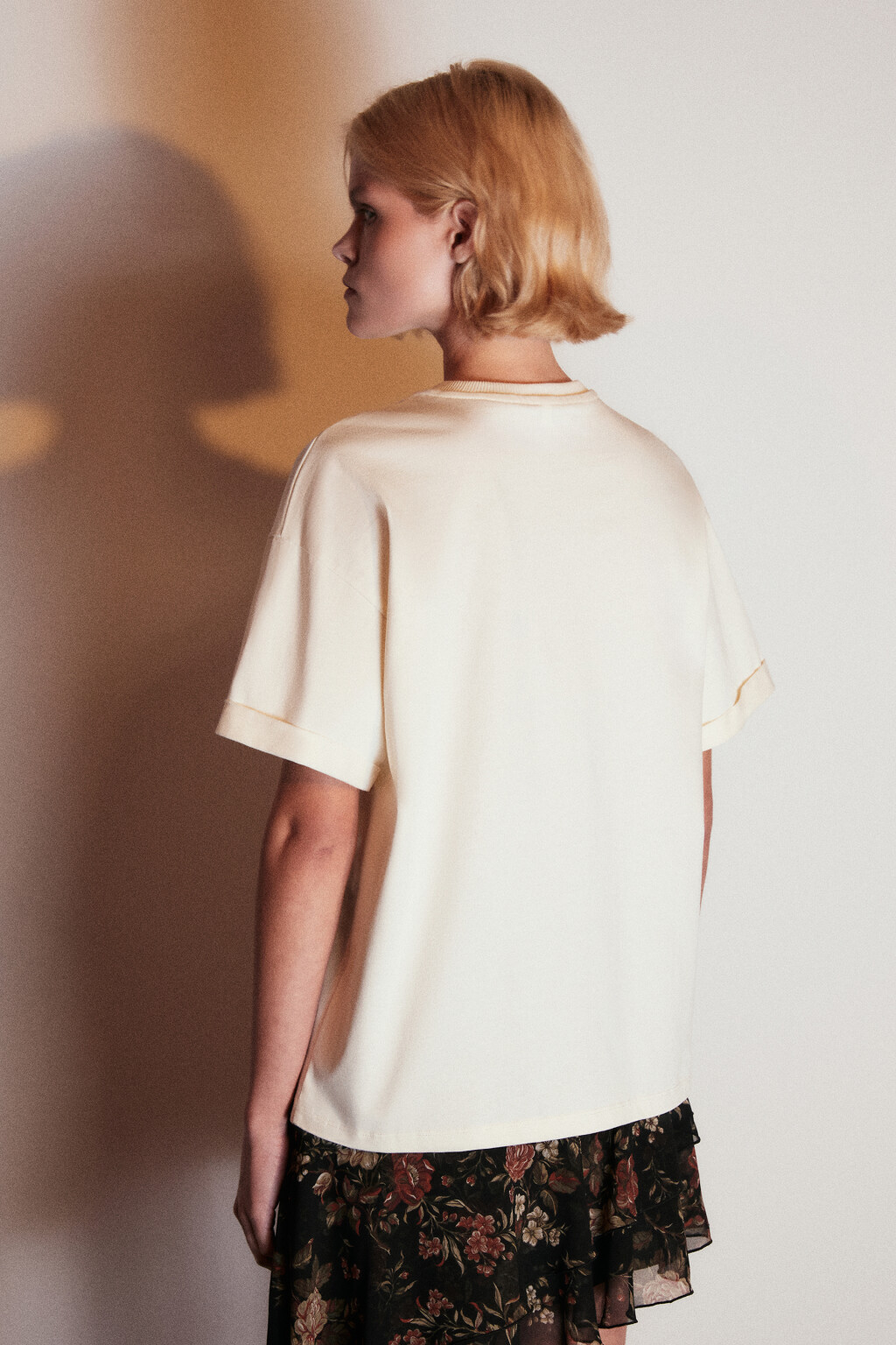 Футболка TLOOSE свободная хлопковая - цвет бежевый - 4