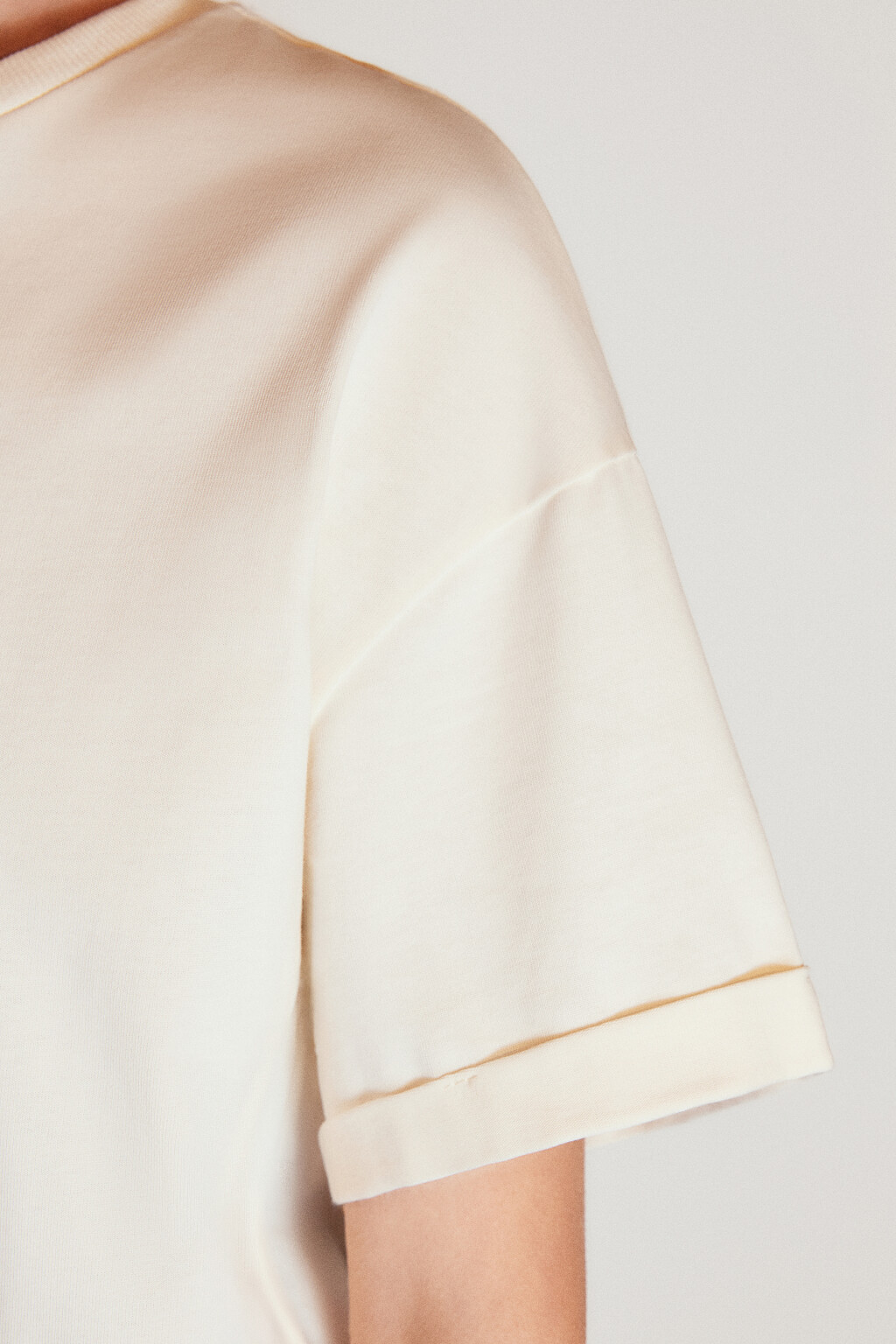 Футболка TLOOSE свободная хлопковая - цвет бежевый - 7