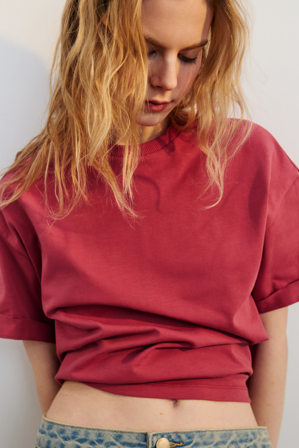 Футболка TLOOSE свободная хлопковая - цвет розовый - 1