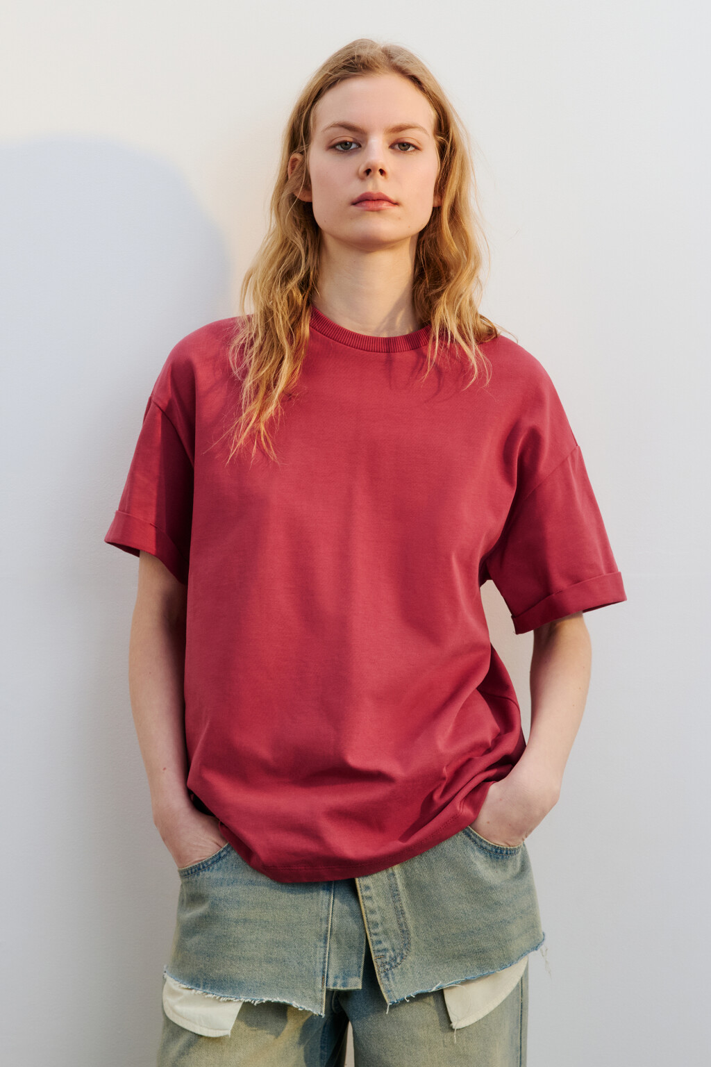 Футболка TLOOSE свободная хлопковая - цвет розовый - 2