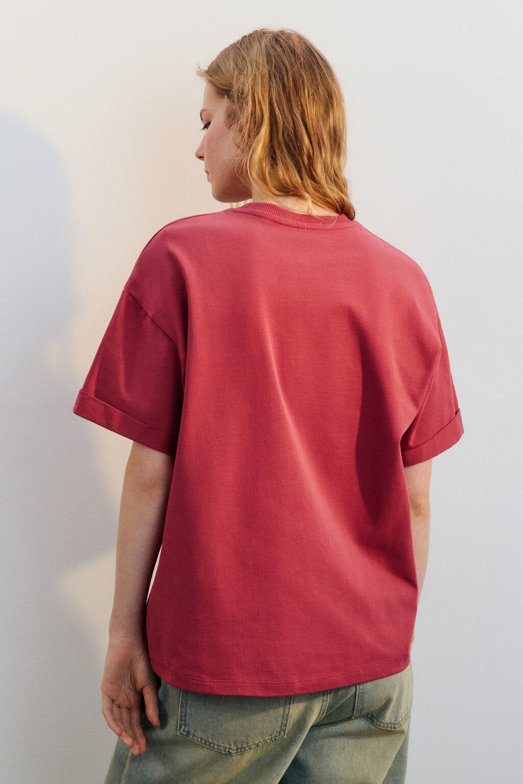 Футболка TLOOSE свободная хлопковая - цвет розовый - 3