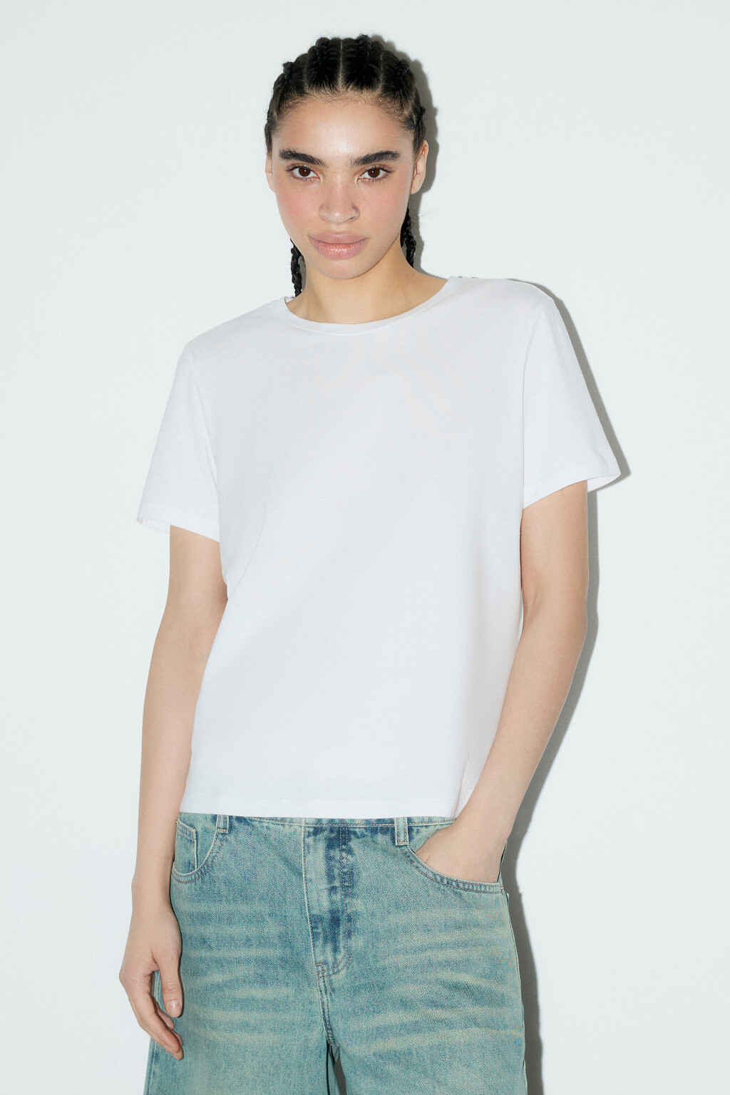 Футболка TSHIRT базовая из хлопка - цвет белый - 2