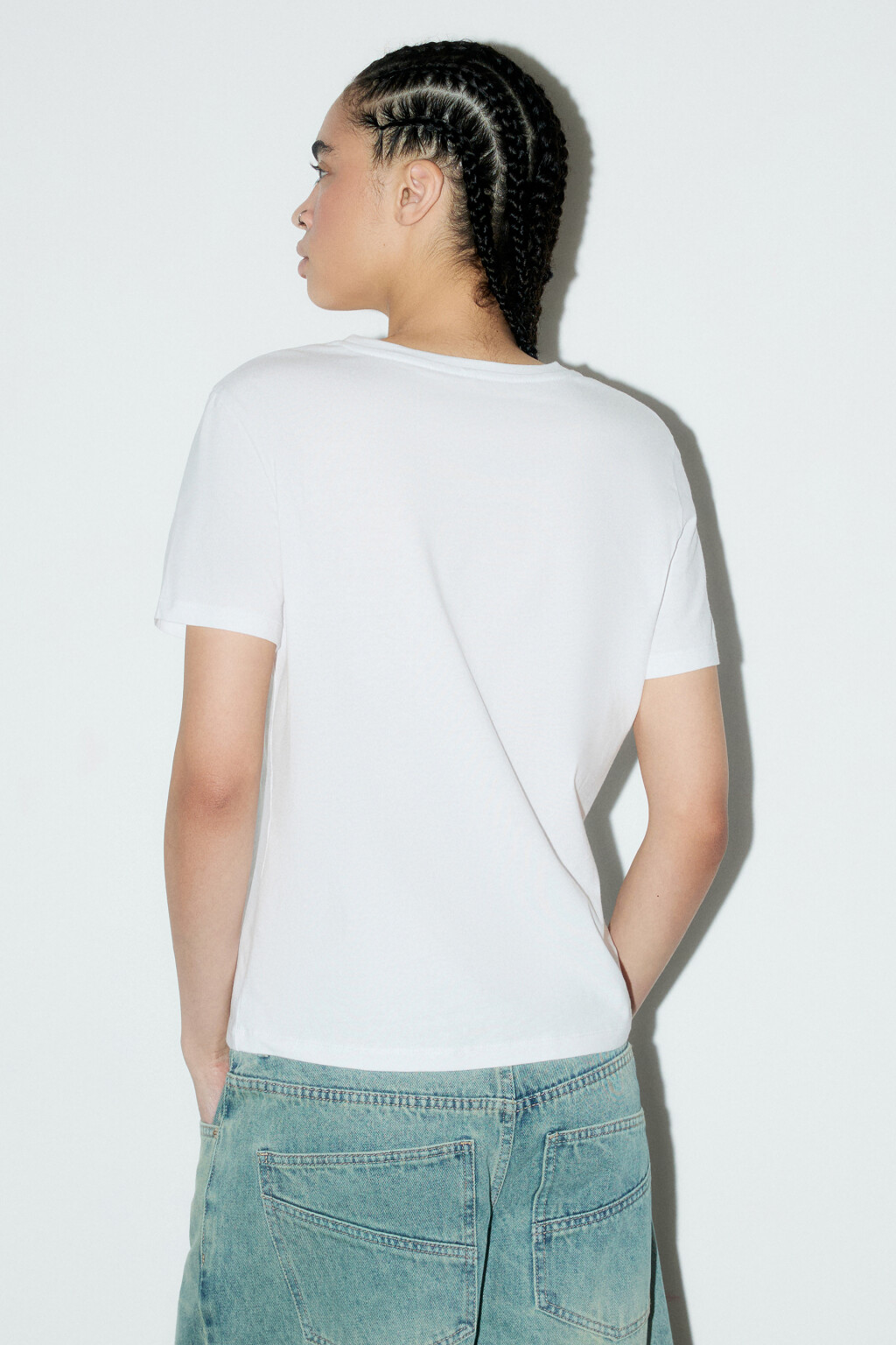 Футболка TSHIRT базовая из хлопка - цвет белый - 3
