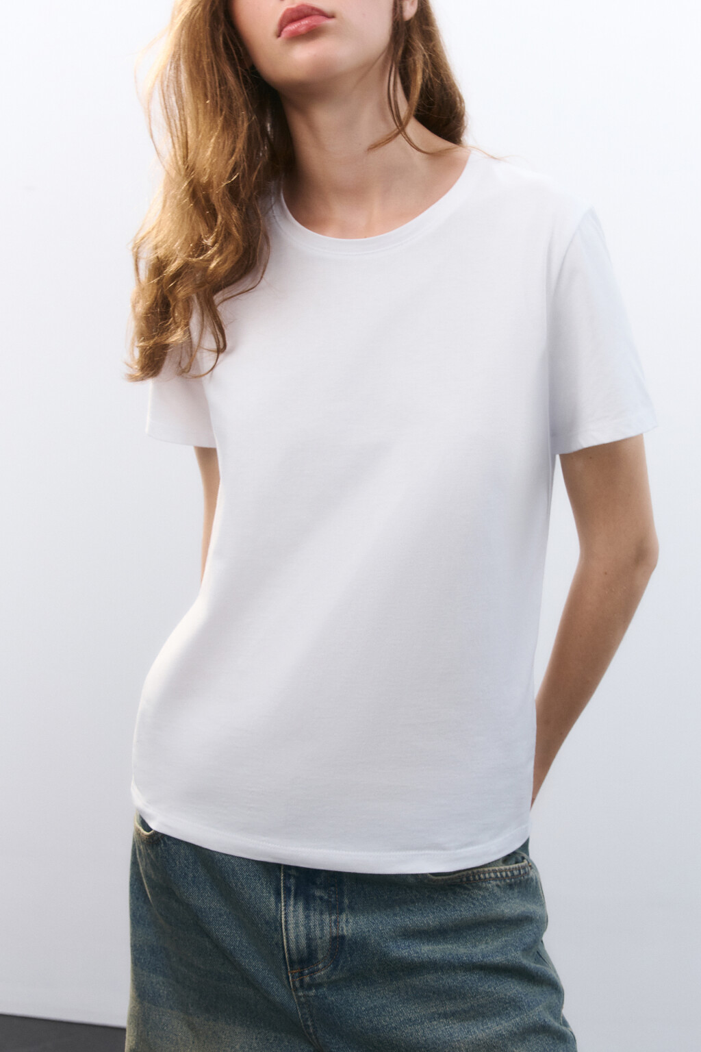 Футболка TSHIRT базовая из хлопка - цвет белый - 2