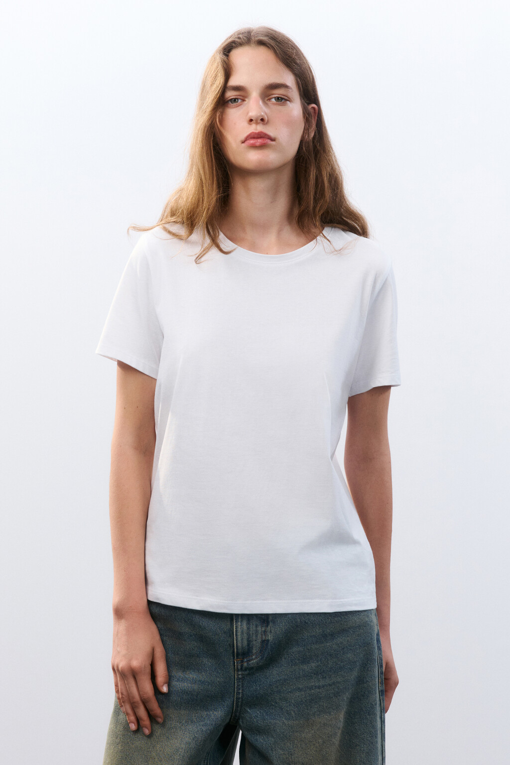 Футболка TSHIRT базовая из хлопка - цвет белый - 3