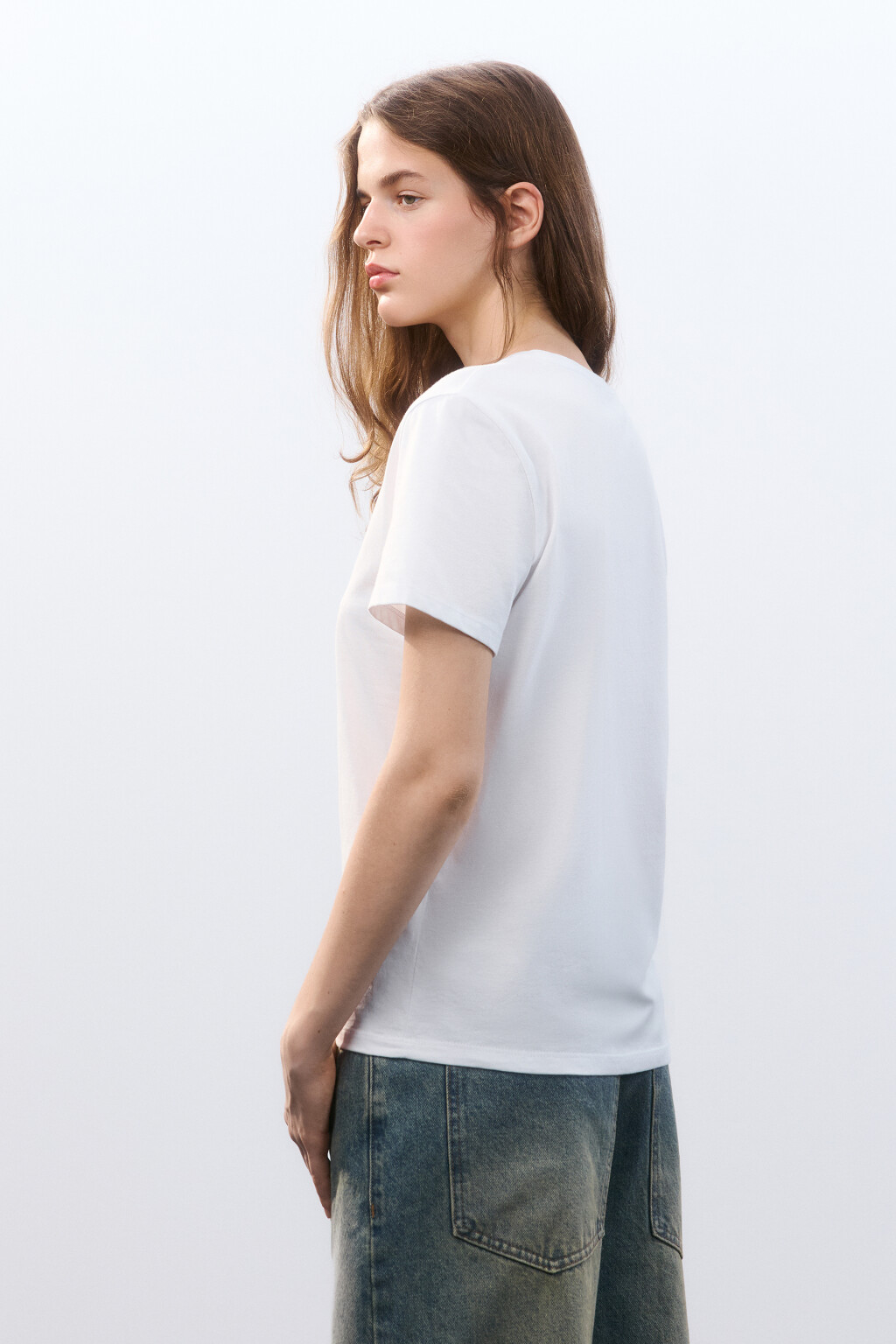 Футболка TSHIRT базовая из хлопка - цвет белый - 4