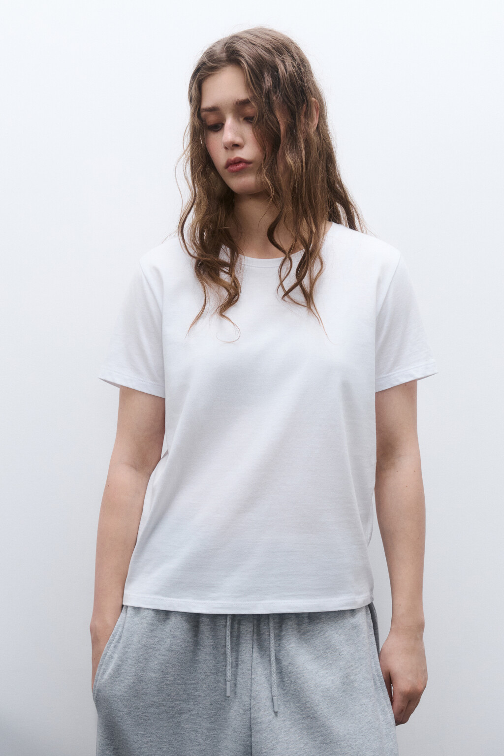Футболка TSHIRT базовая из хлопка - цвет белый - 2