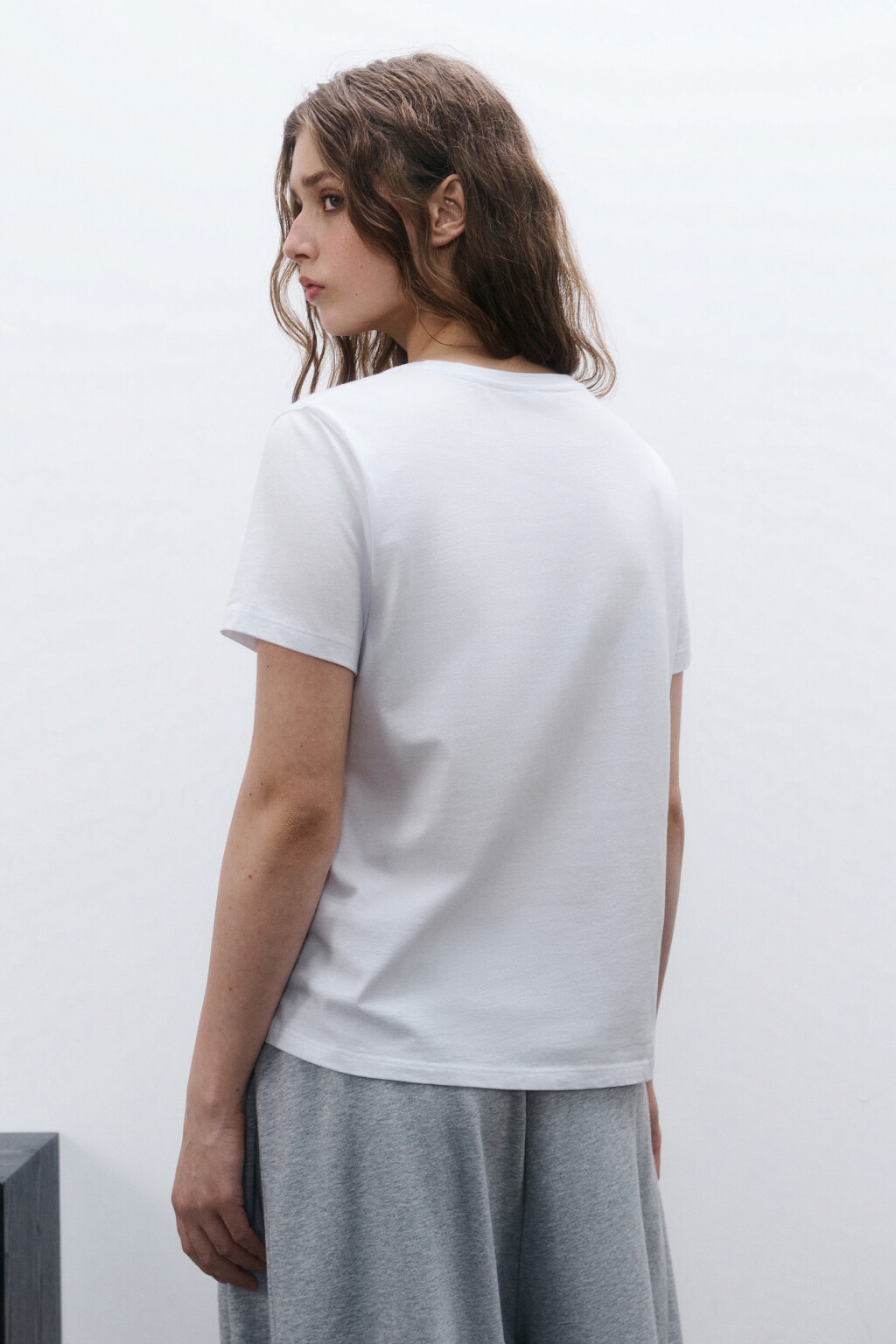 Футболка TSHIRT базовая из хлопка - цвет белый - 3