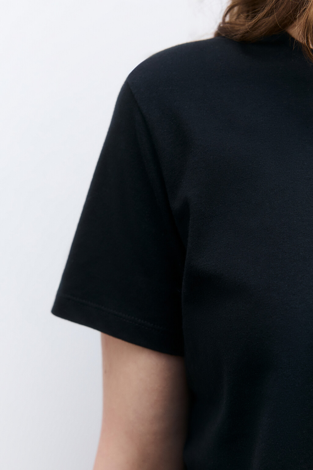 Футболка TSHIRT базовая из хлопка - цвет черный - 6