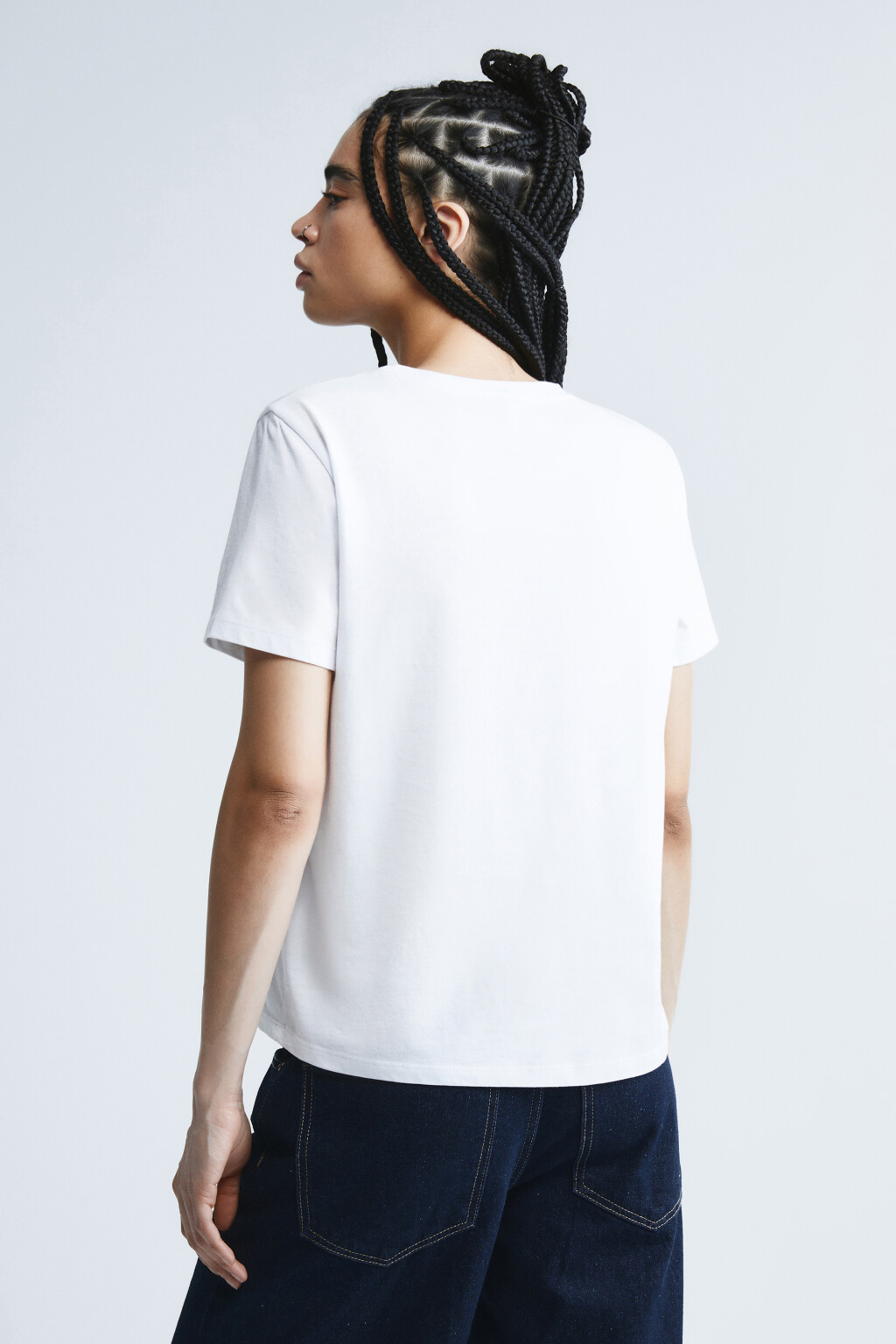 Футболка базовая из хлопка - цвет белый - 3