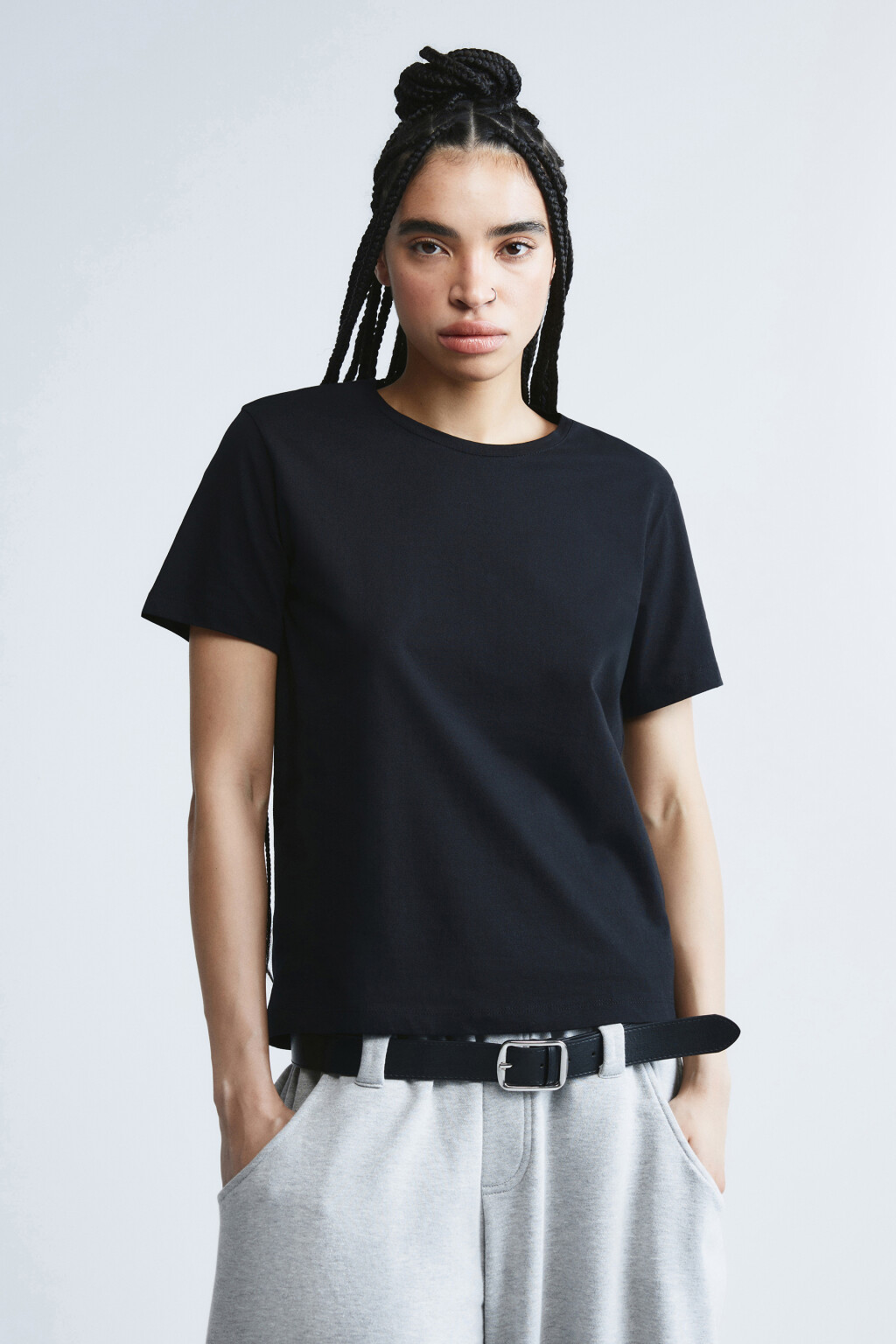 Футболка базовая из хлопка - цвет черный - 2