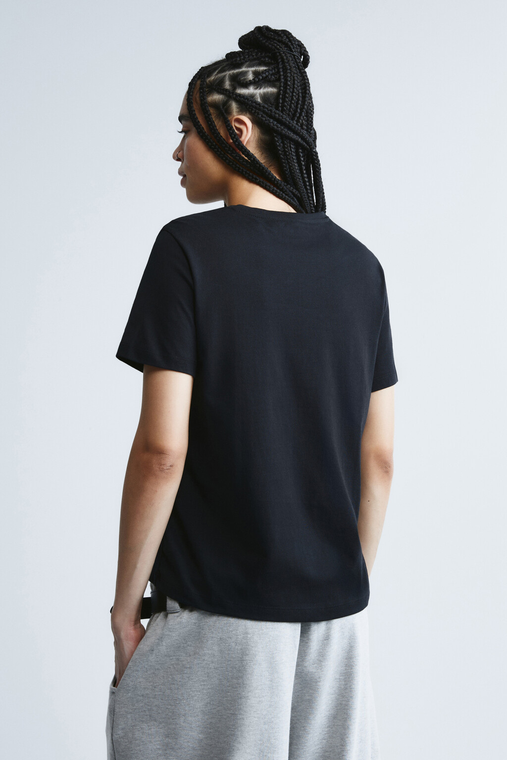 Футболка базовая из хлопка - цвет черный - 3