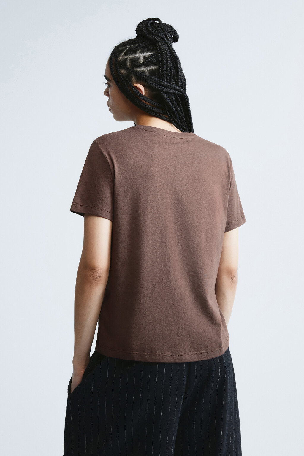 Футболка прямая базовая из хлопка - цвет бежевый - 3