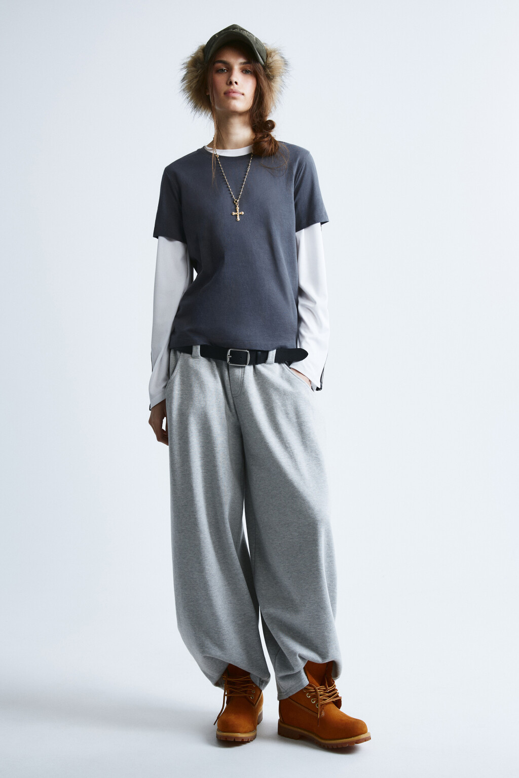 Футболка прямая базовая из хлопка - цвет серый - 4