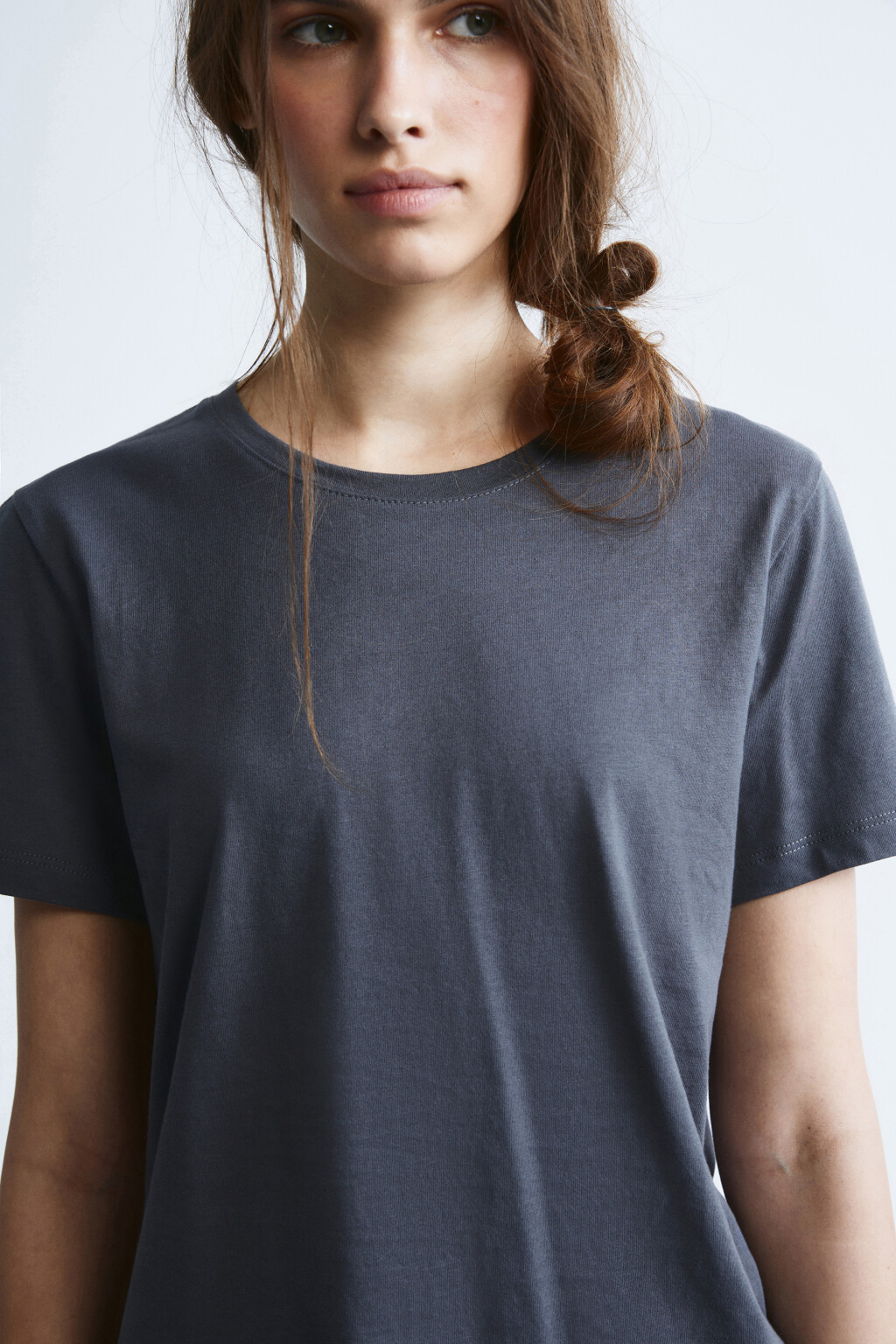 Футболка прямая базовая из хлопка - цвет серый - 5