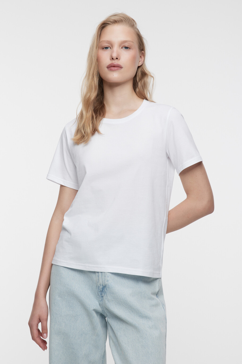 Футболка TSHIRT хлопковая базовая - цвет белый - 2