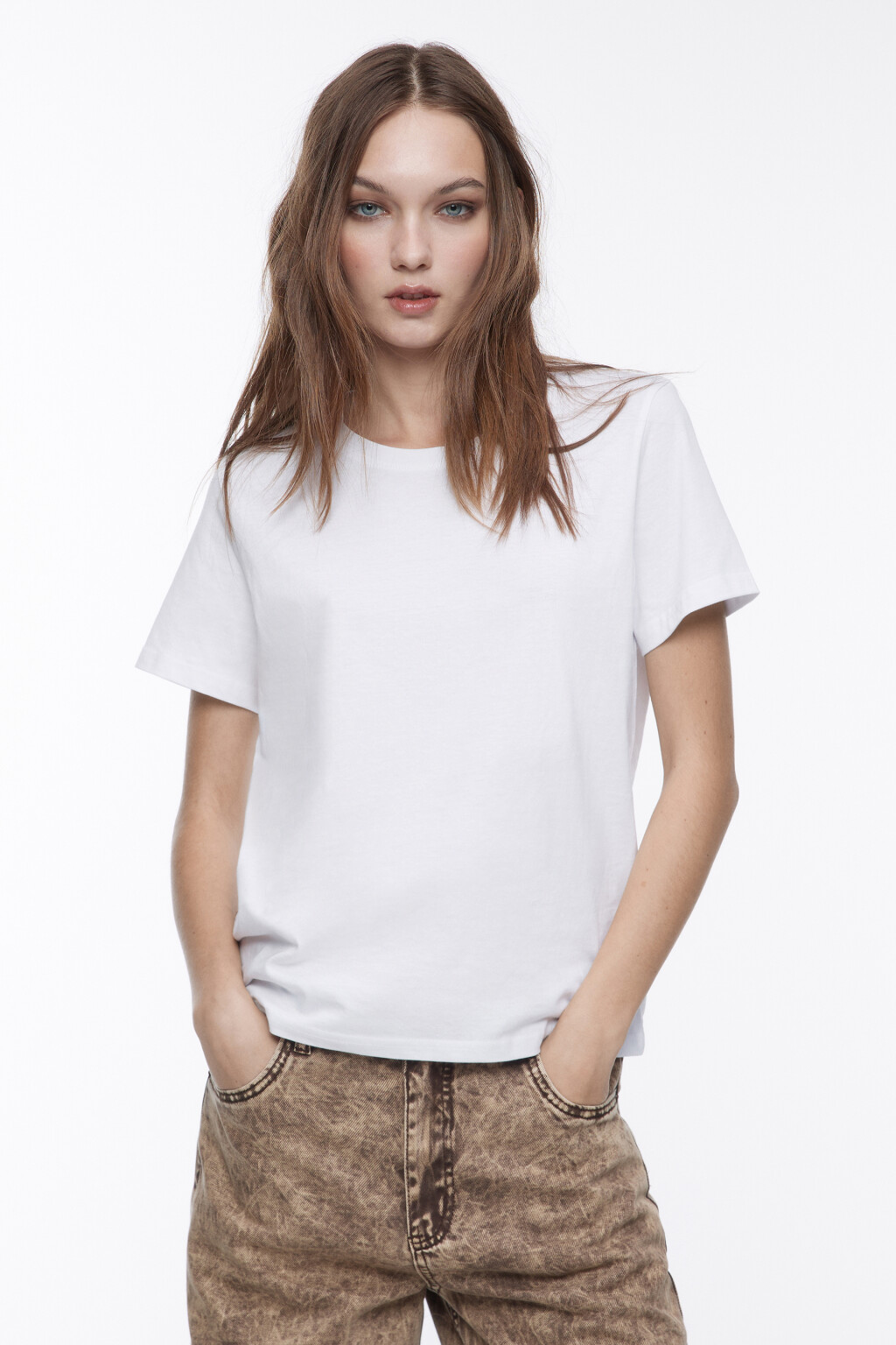 Футболка TSHIRT прямая базовая - цвет белый - 2