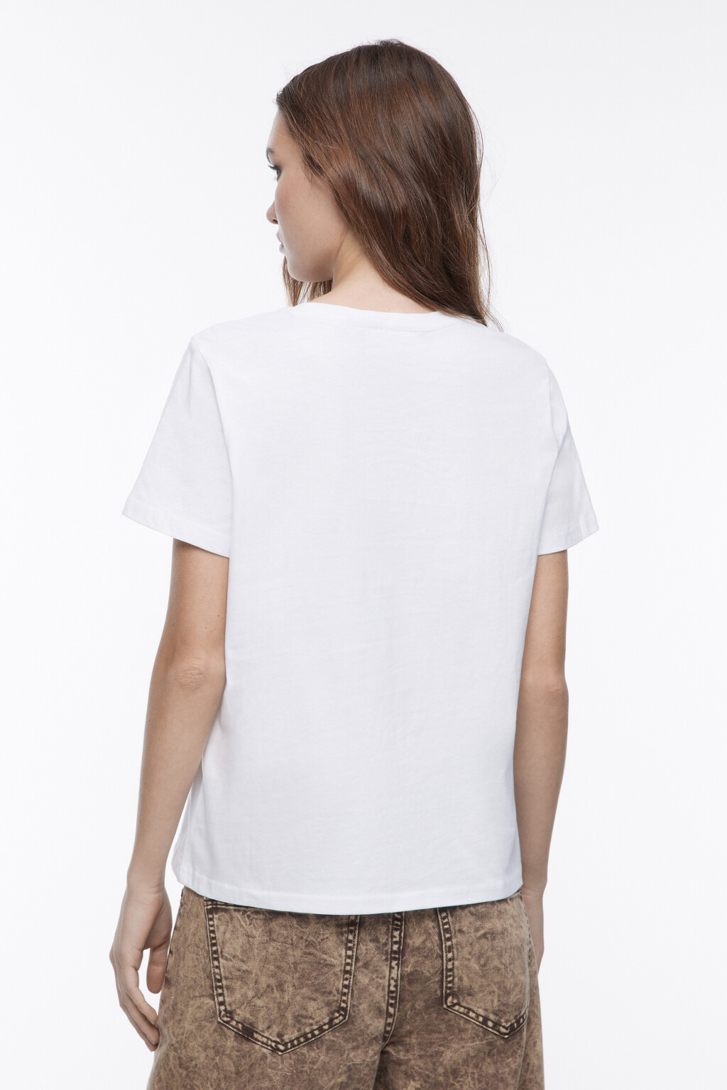 Футболка TSHIRT прямая базовая - цвет белый - 4