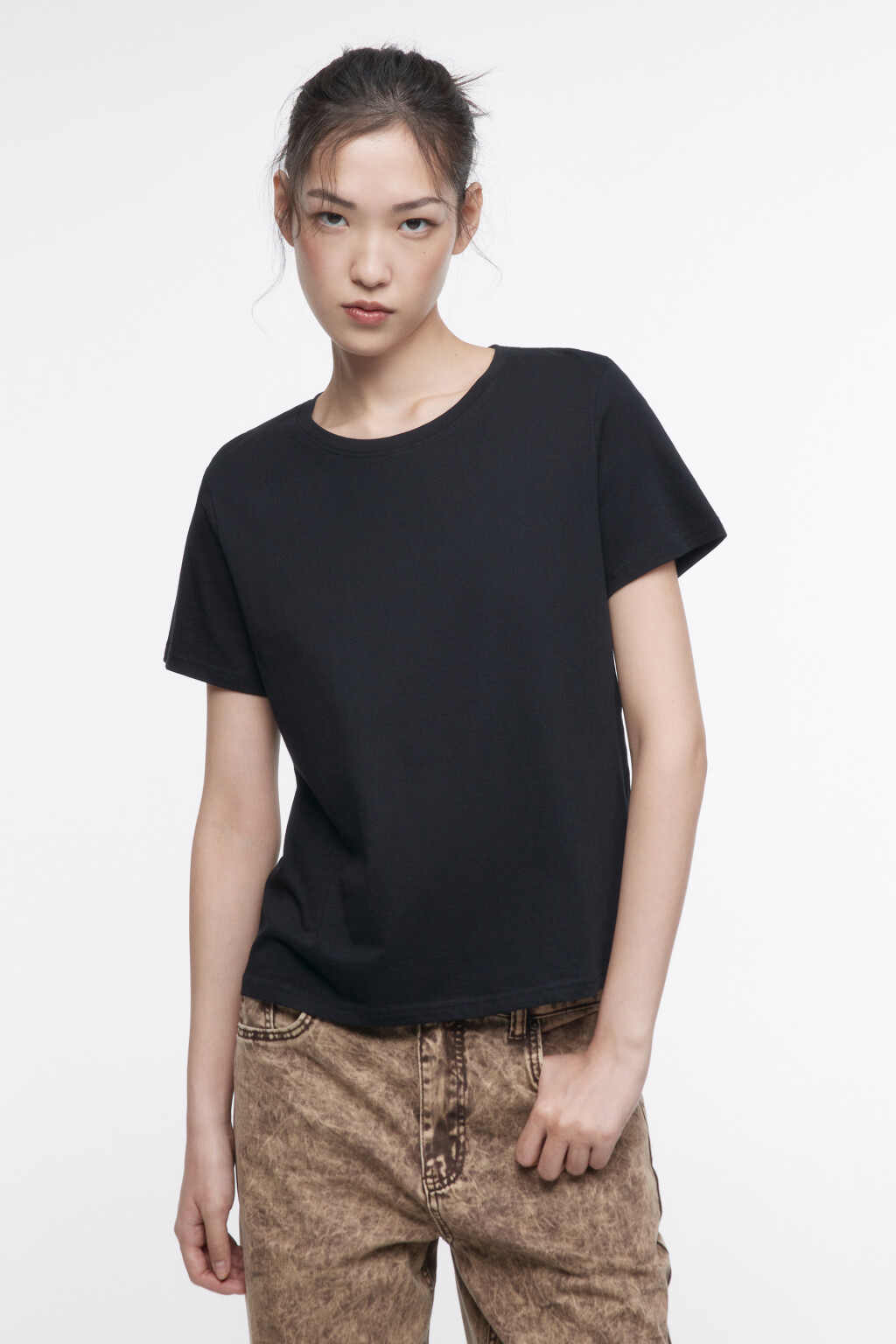 Футболка TSHIRT прямая базовая - цвет черный - 1