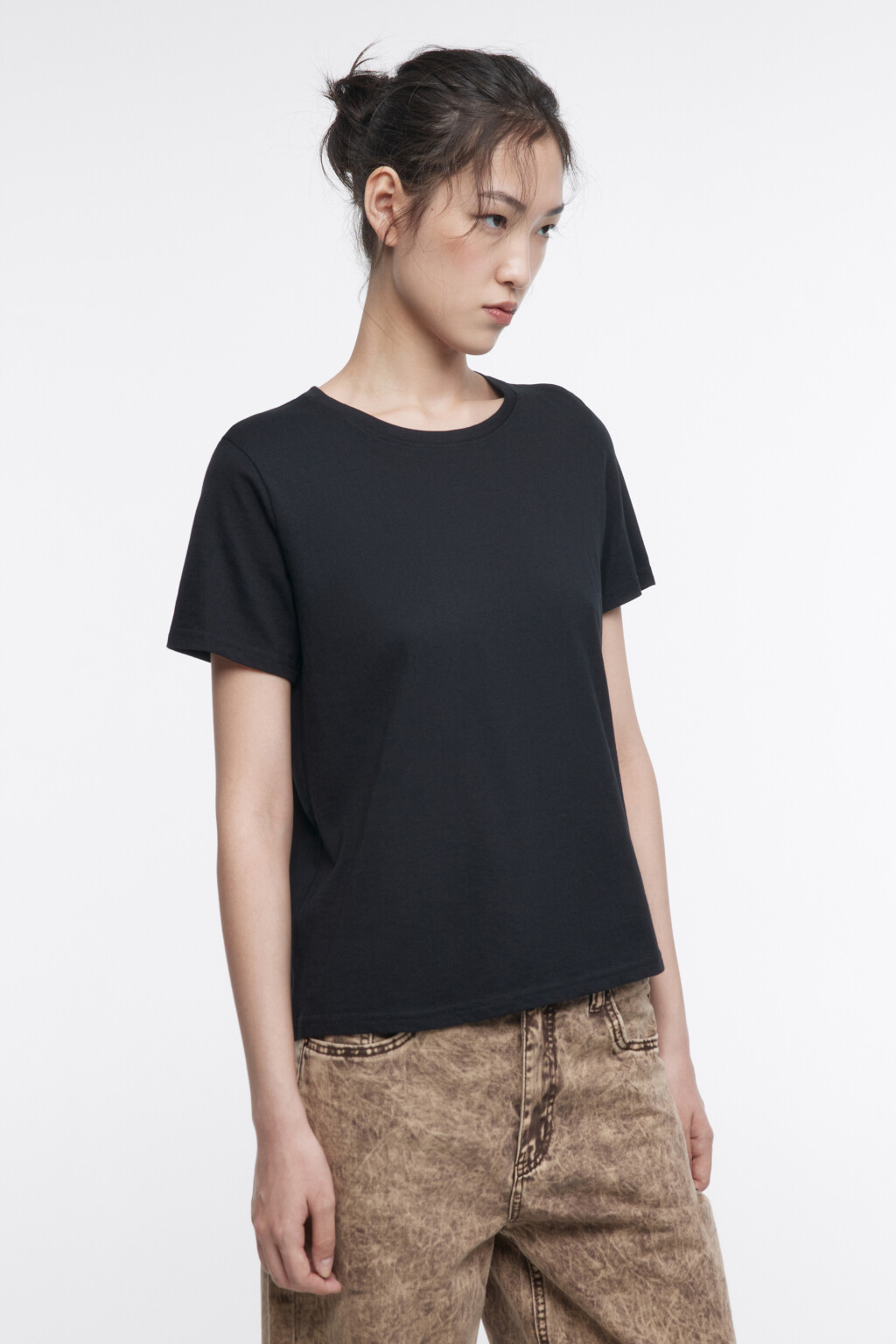 Футболка TSHIRT прямая базовая - цвет черный - 2