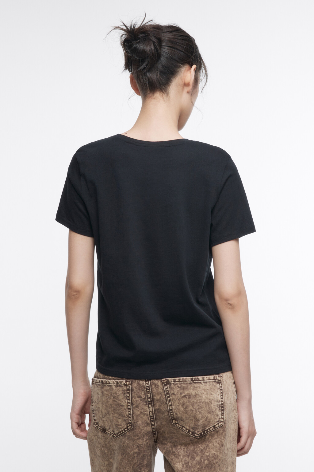 Футболка TSHIRT прямая базовая - цвет черный - 3