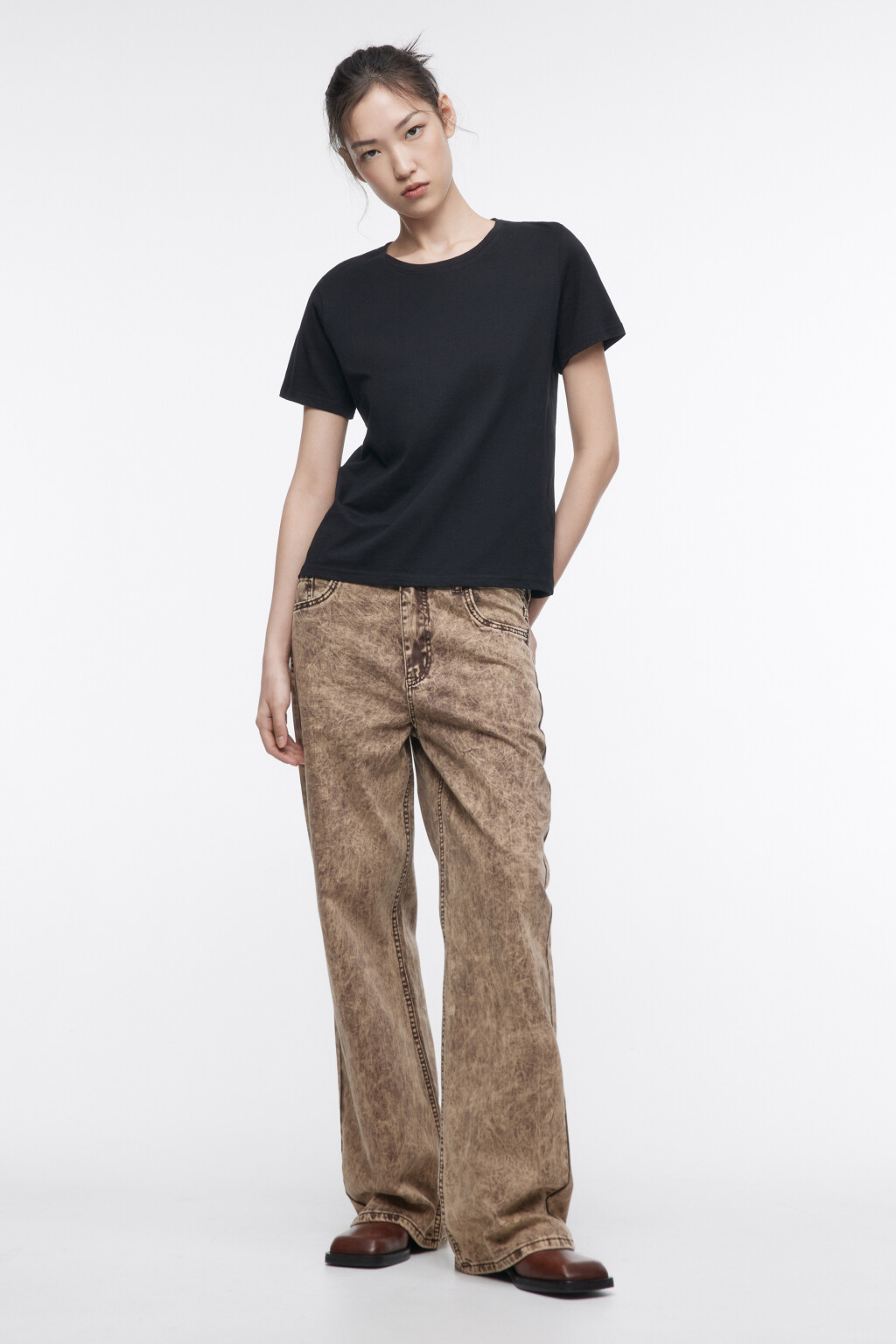 Футболка TSHIRT прямая базовая - цвет черный - 4