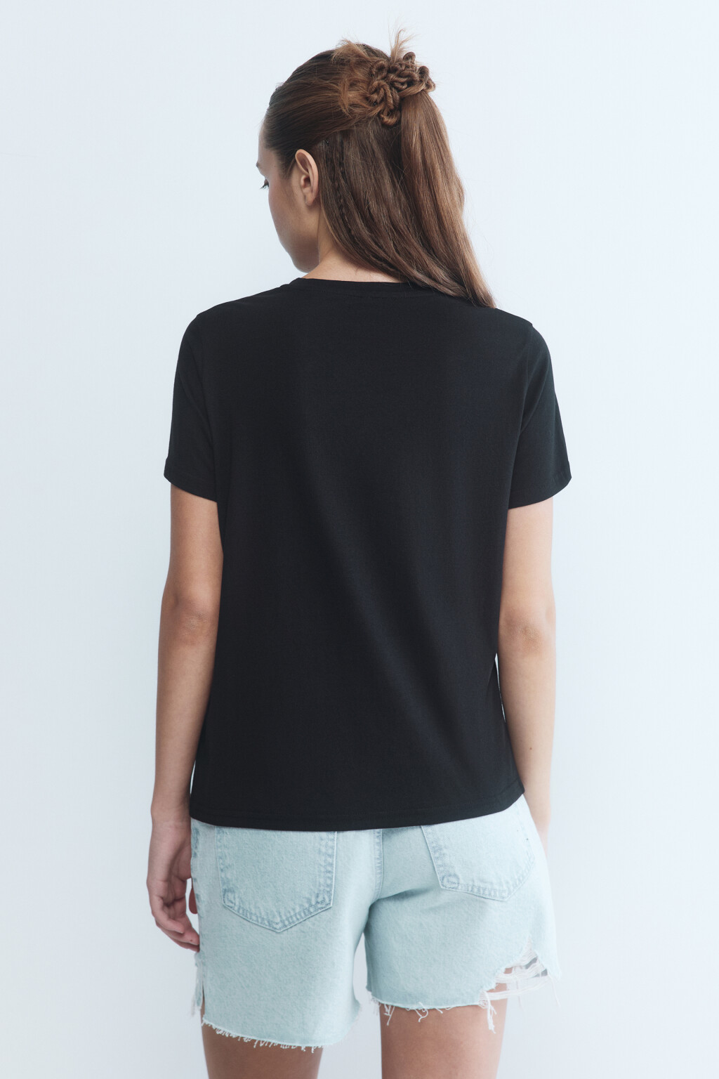 Футболка TSHIRT прямая базовая - цвет черный - 4