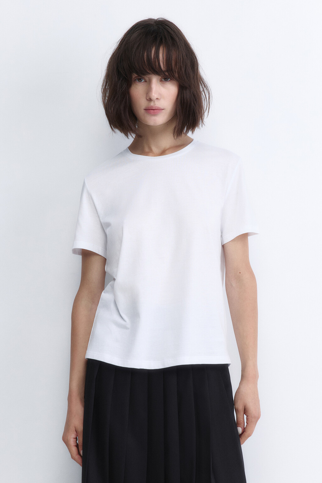 Футболка TSHIRT прямая базовая из хлопка - цвет белый - 2