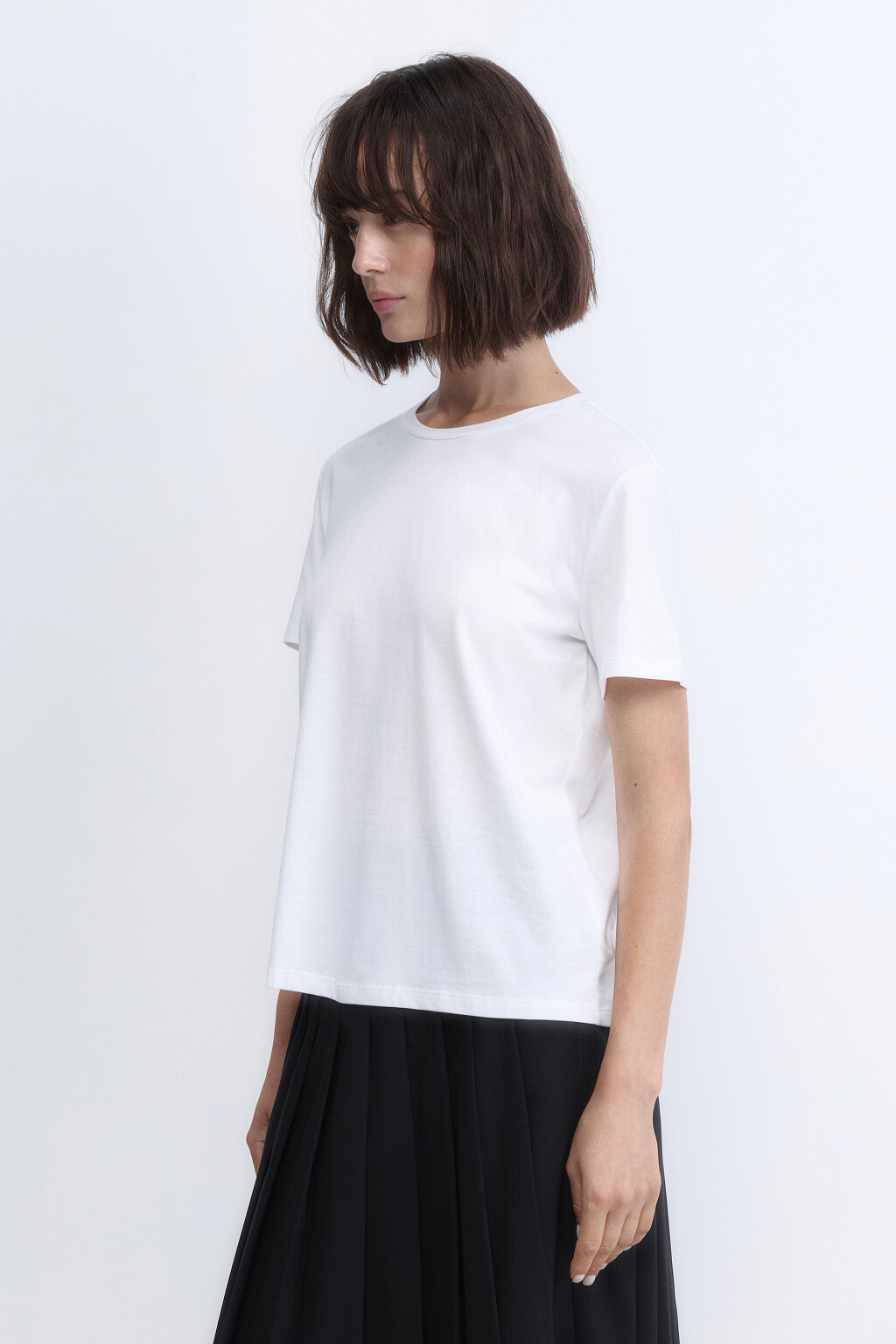 Футболка TSHIRT прямая базовая из хлопка - цвет белый - 3