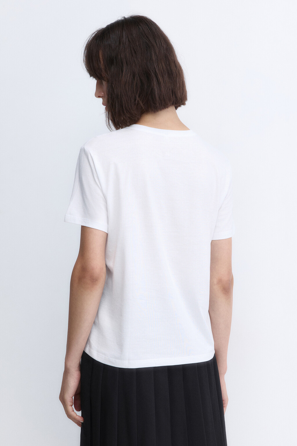 Футболка TSHIRT прямая базовая из хлопка - цвет белый - 4