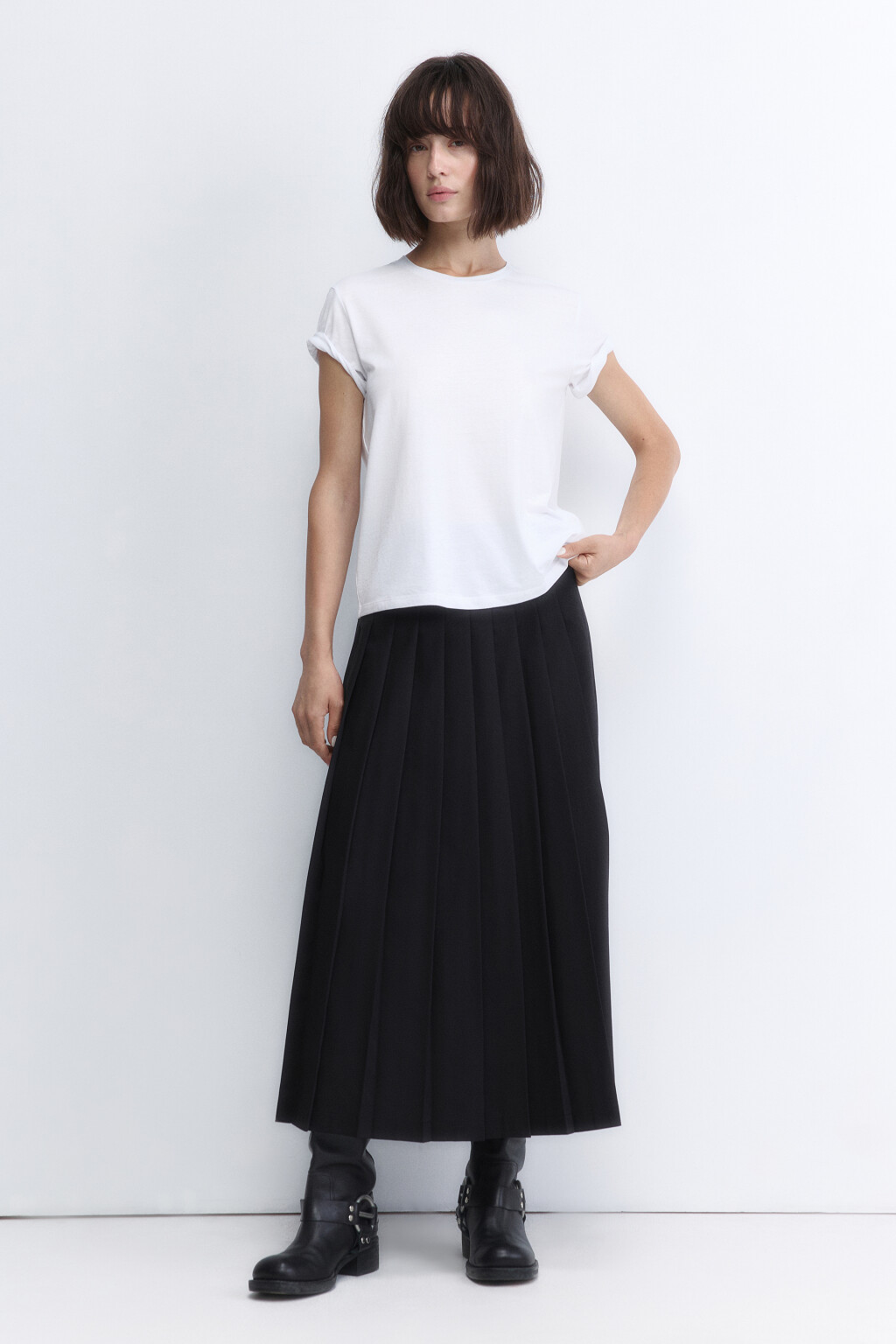 Футболка TSHIRT прямая базовая из хлопка - цвет белый - 5