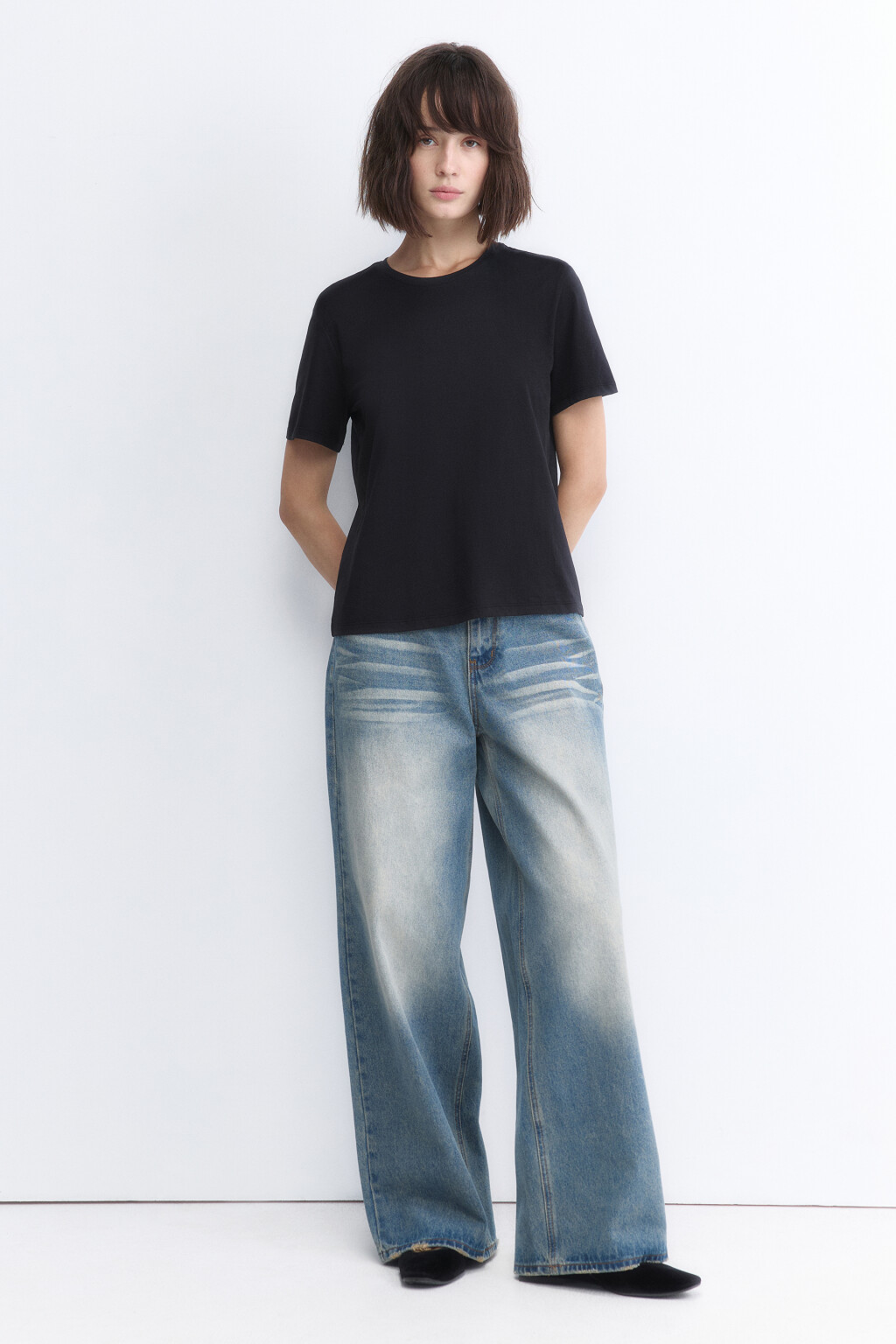 Футболка TSHIRT прямая базовая из хлопка - цвет черный - 5