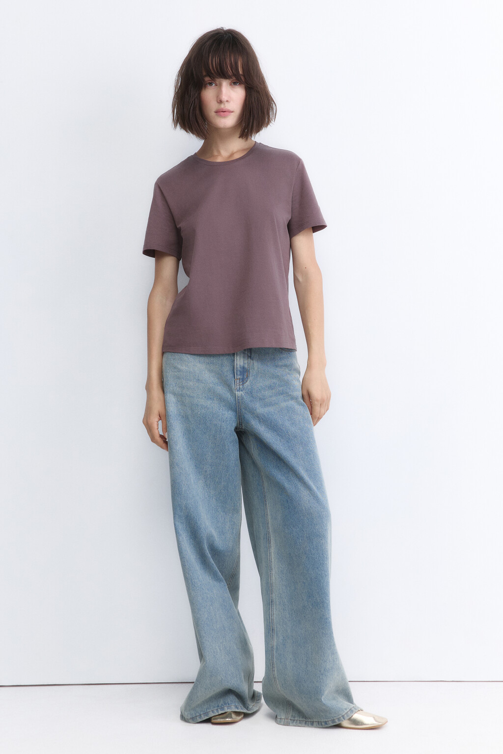 Футболка TSHIRT прямая базовая из хлопка - цвет бежевый - 5