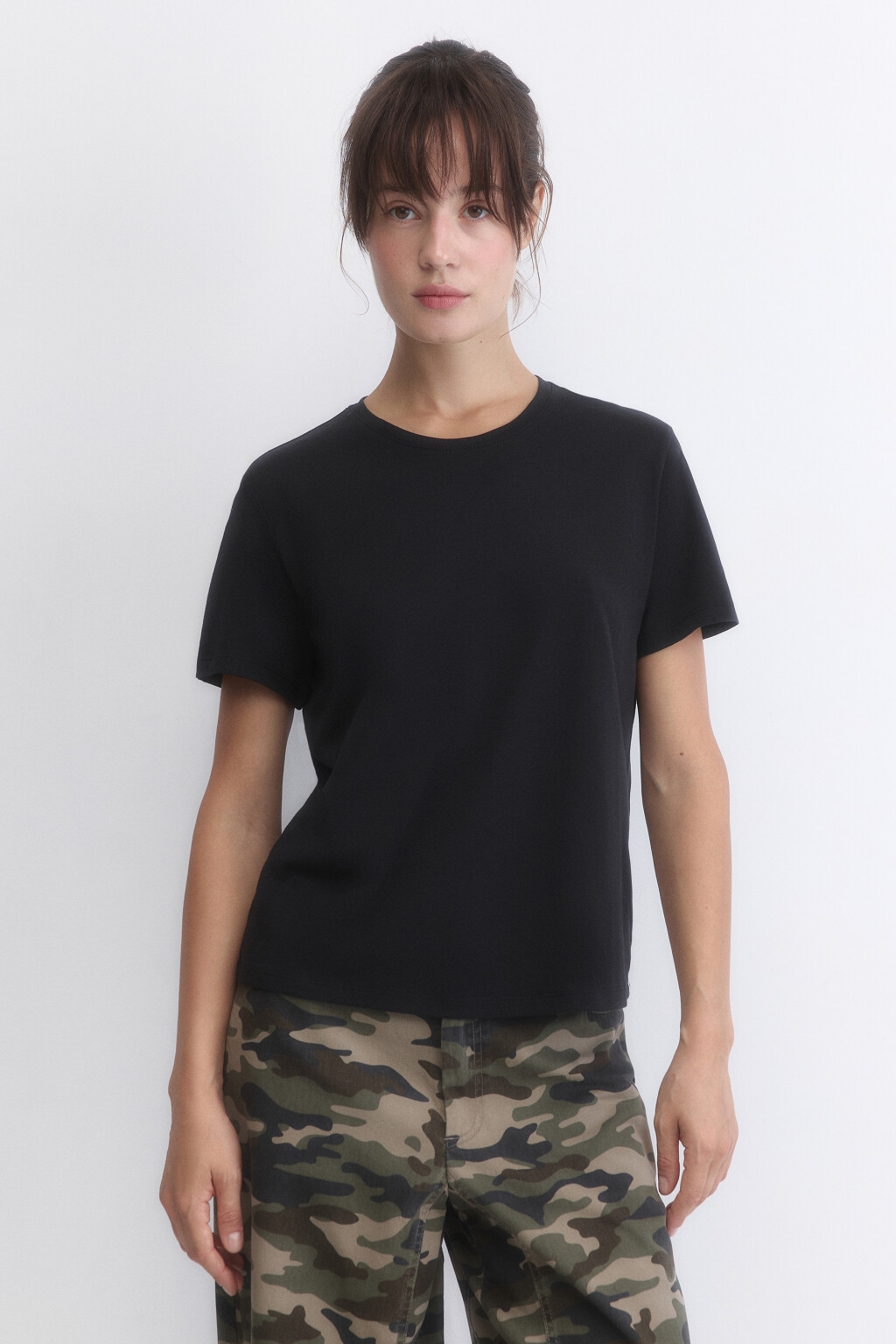 Футболка TSHIRT базовая из хлопка - цвет черный - 2
