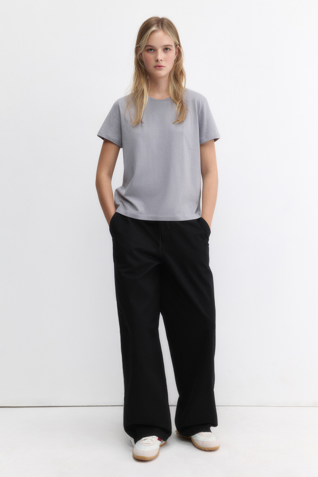 Футболка TSHIRT прямая базовая из хлопка - цвет серый - 5