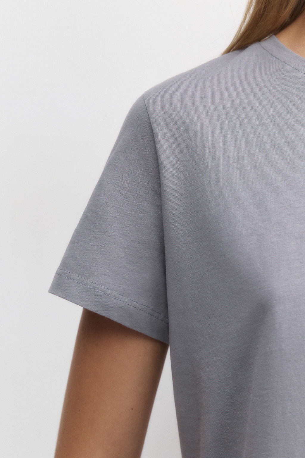 Футболка TSHIRT прямая базовая из хлопка - цвет серый - 7