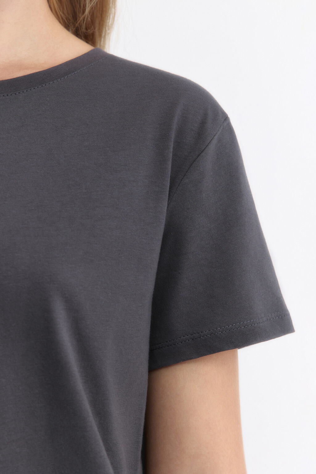 Футболка прямая базовая из хлопка - цвет серый - 7