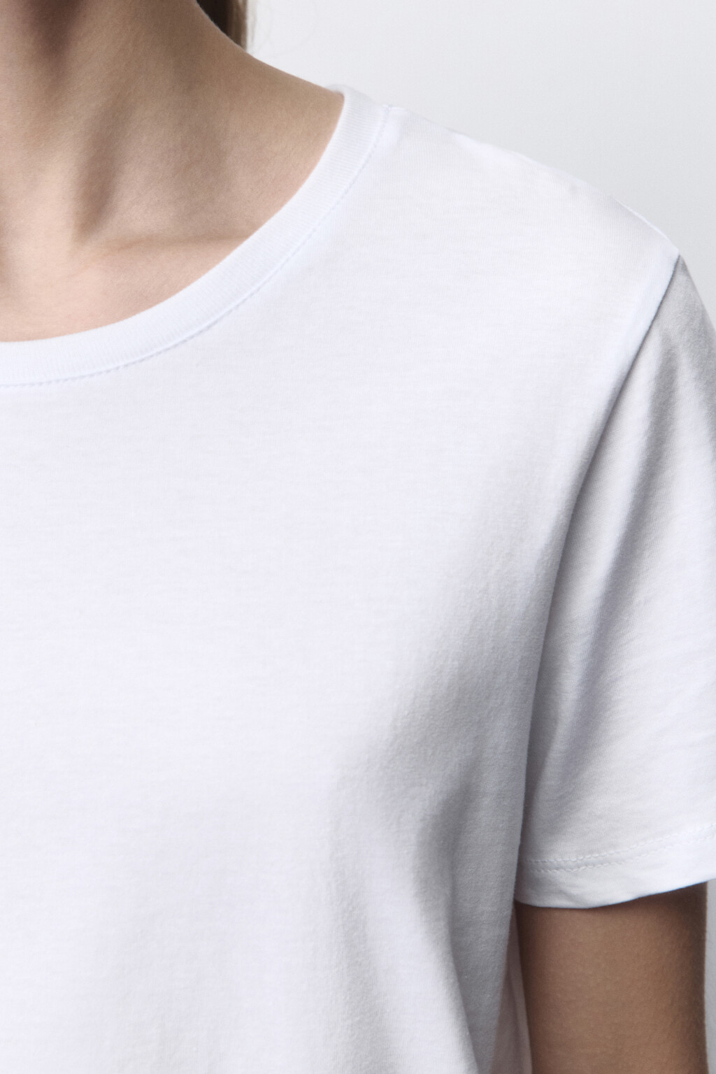 Футболка TSHIRT прямая базовая из хлопка - цвет белый - 5