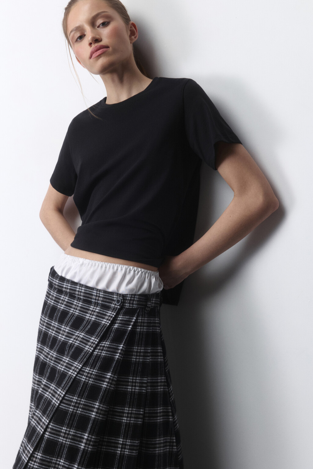 Футболка TSHIRT прямая базовая из хлопка - цвет черный - 1