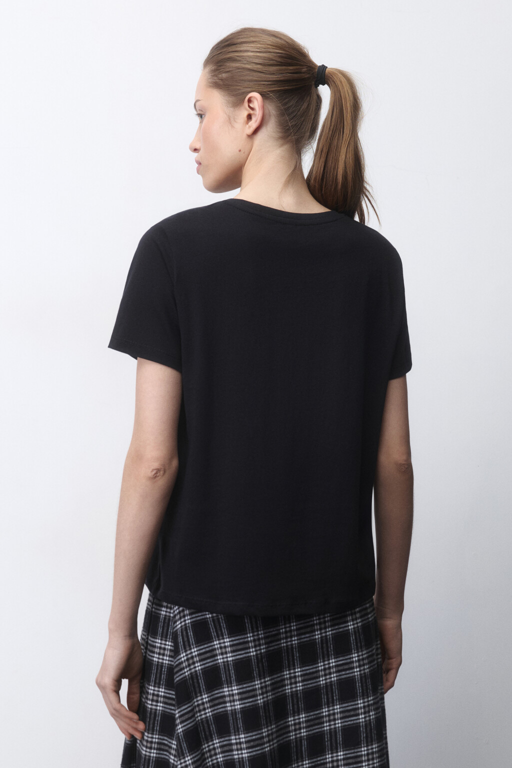 Футболка TSHIRT прямая базовая из хлопка - цвет черный - 3