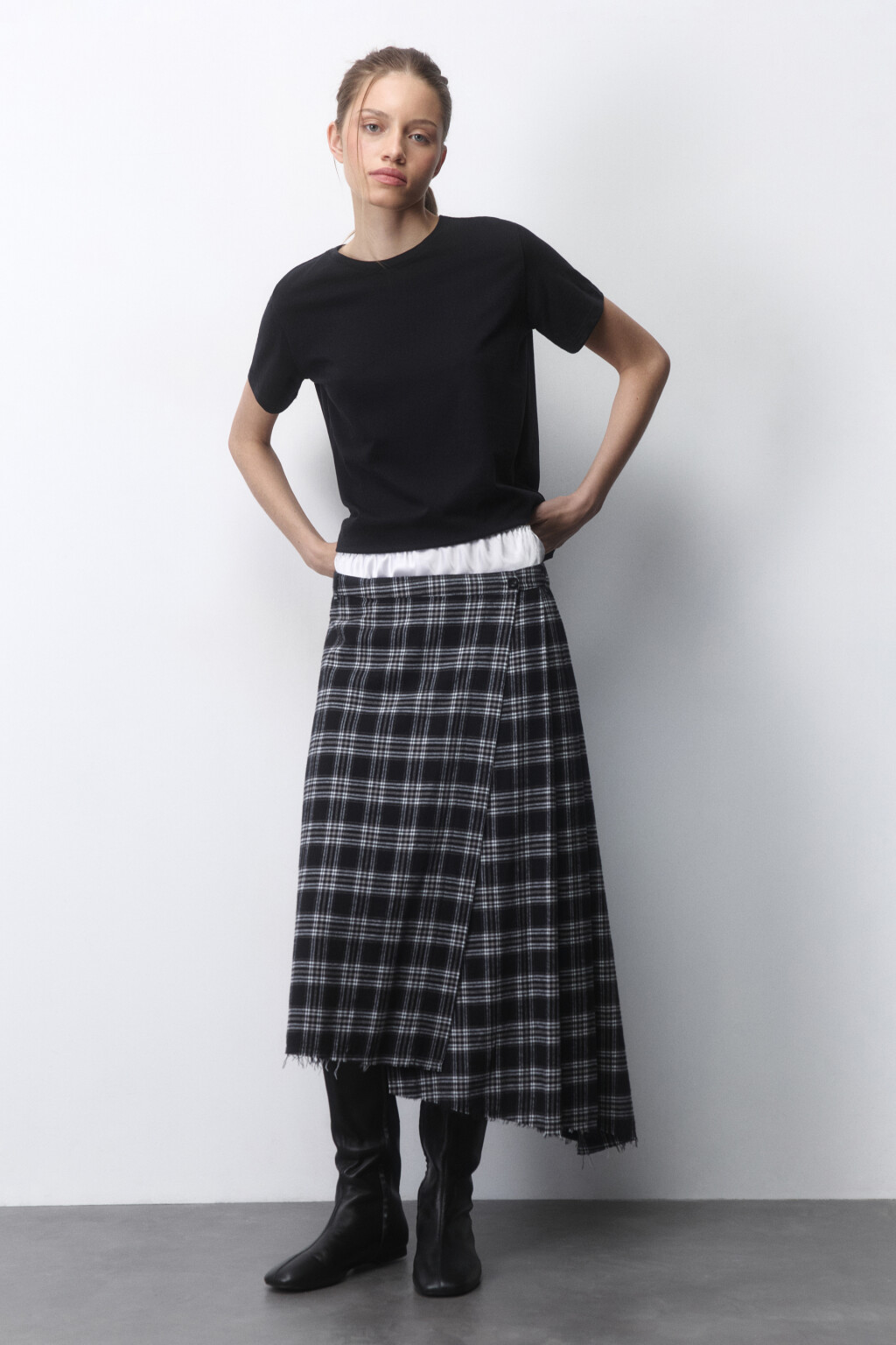 Футболка TSHIRT прямая базовая из хлопка - цвет черный - 5