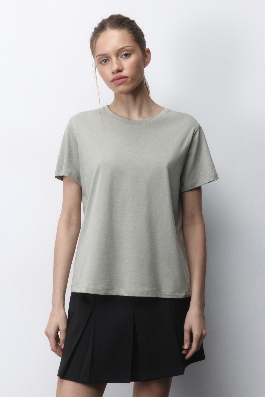 Футболка TSHIRT прямая базовая из хлопка - цвет зеленый - 2